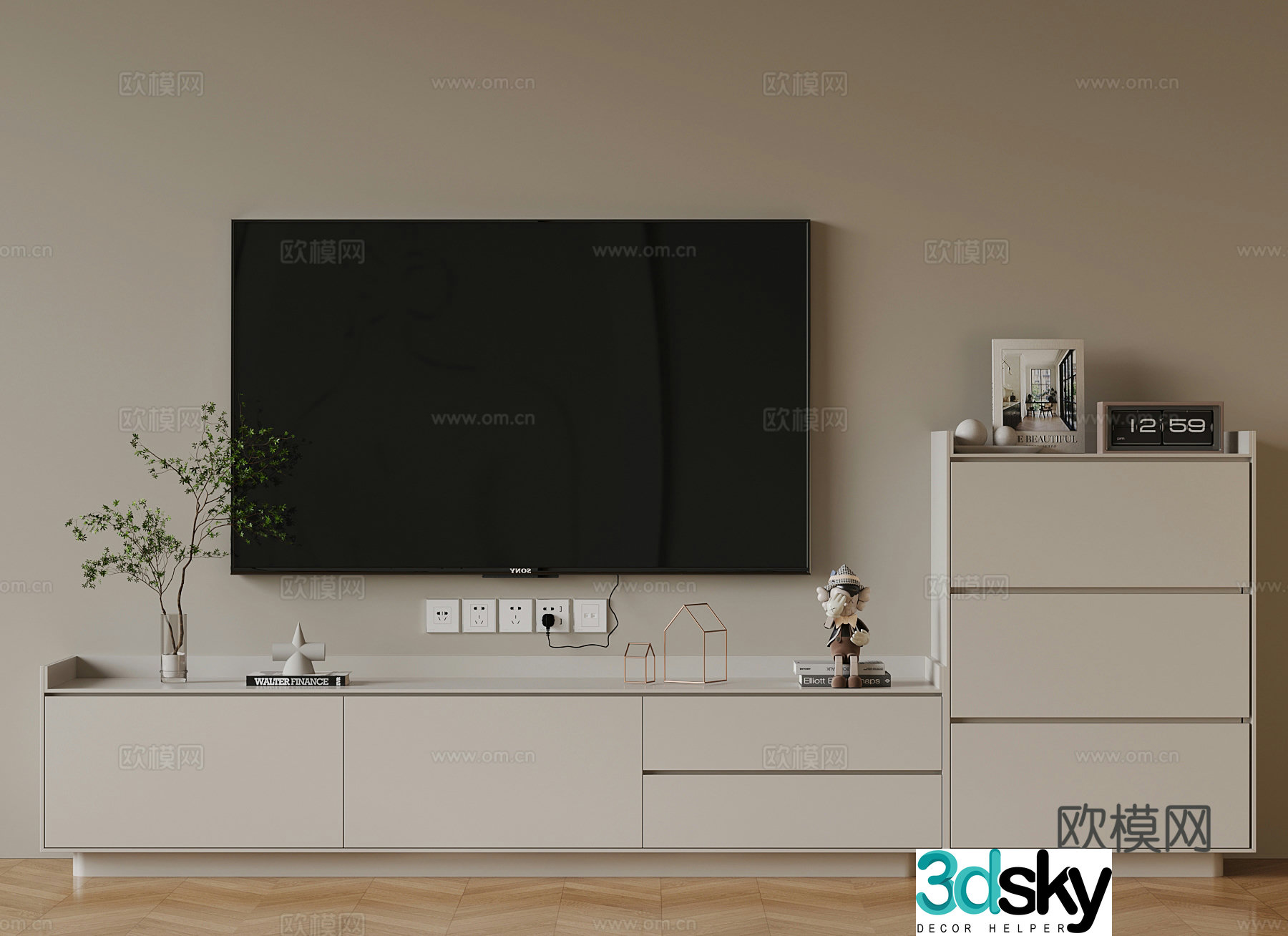 11 modern TV cabinet 3d model