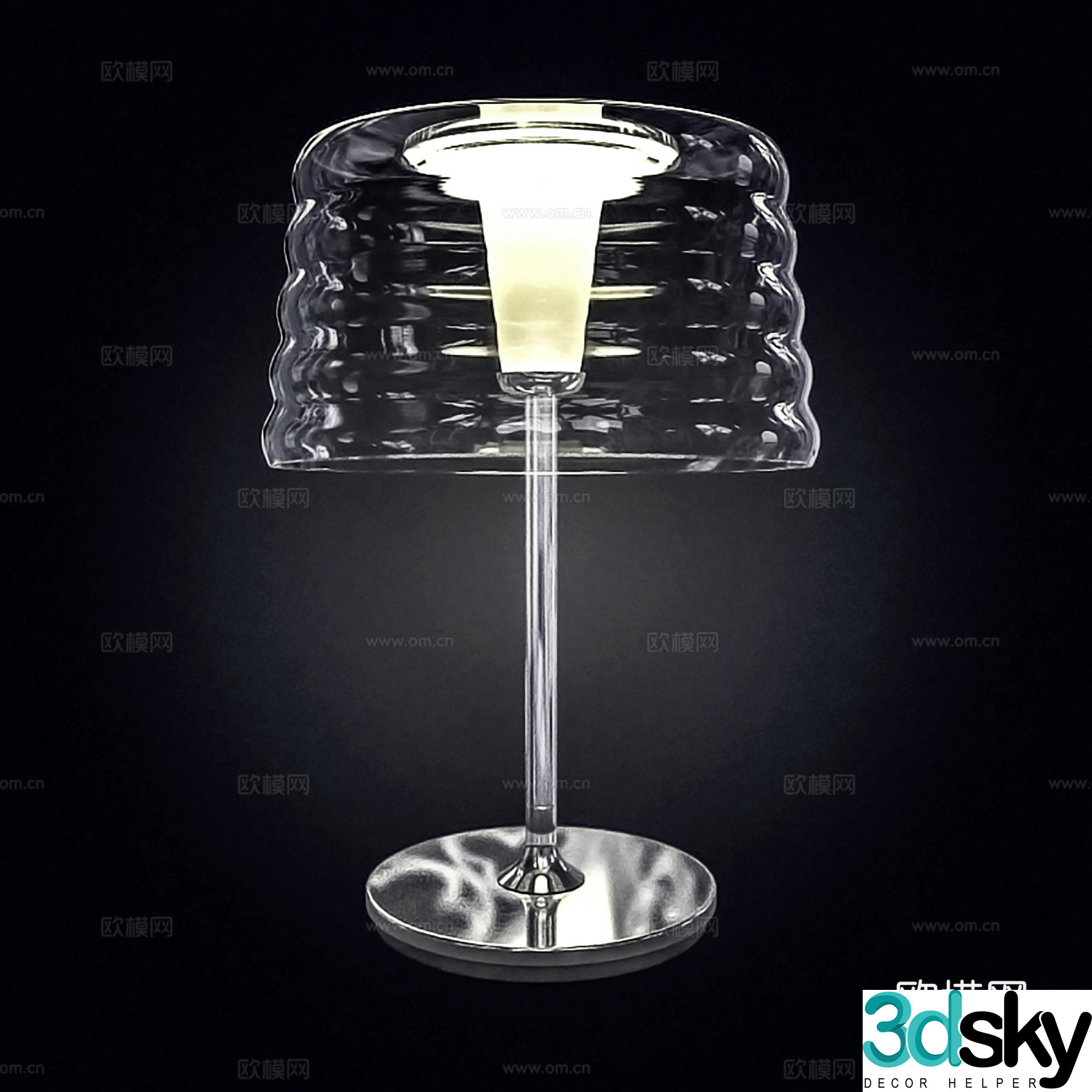Modern desk lamp bedside lamp glass desk lamp 3d model