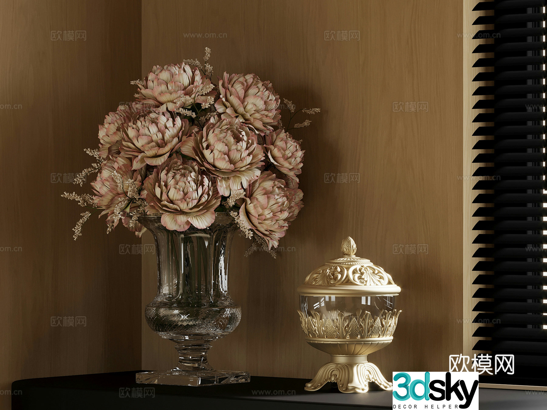 07 Modern Vase Flowers 3D Model