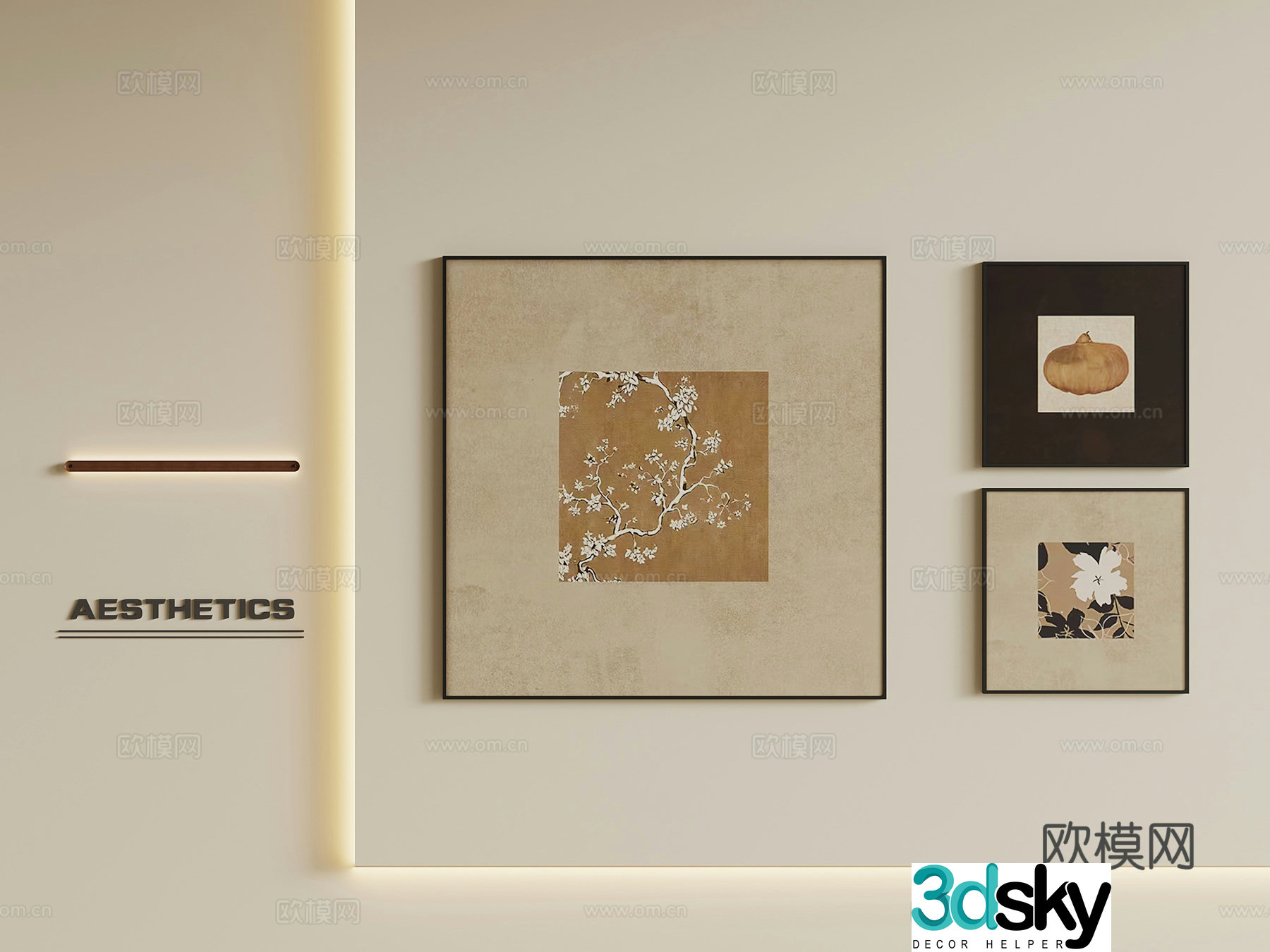 Hanging paintings medieval style hanging paintings decorative paintings 3D model
