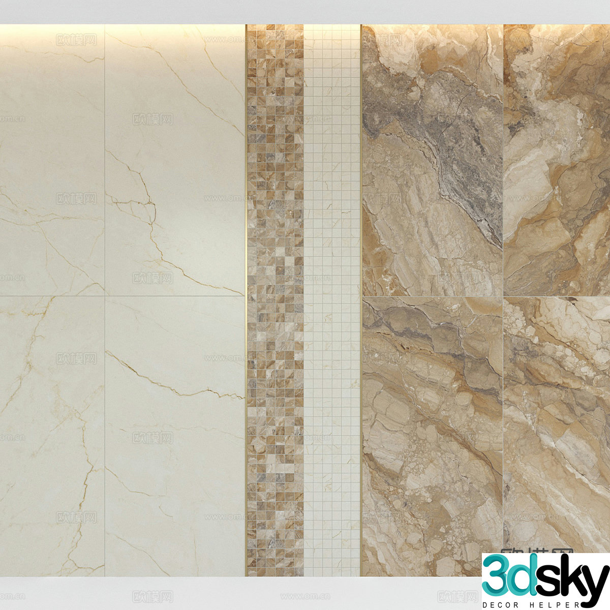 Modern Italian rock slab marble PU stone 3d model