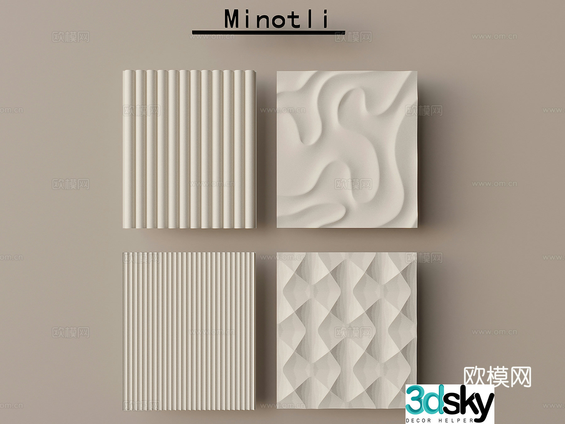 Cream style parquet tiles 3d model