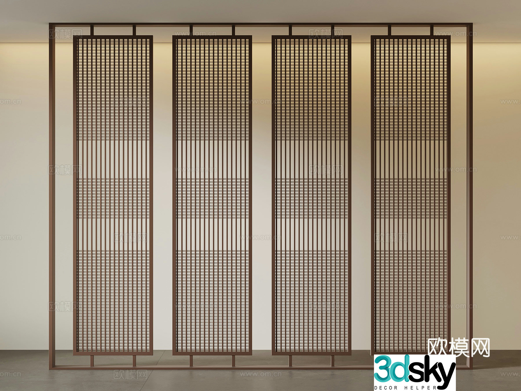 Partition New Chinese-style screen partition 3D model