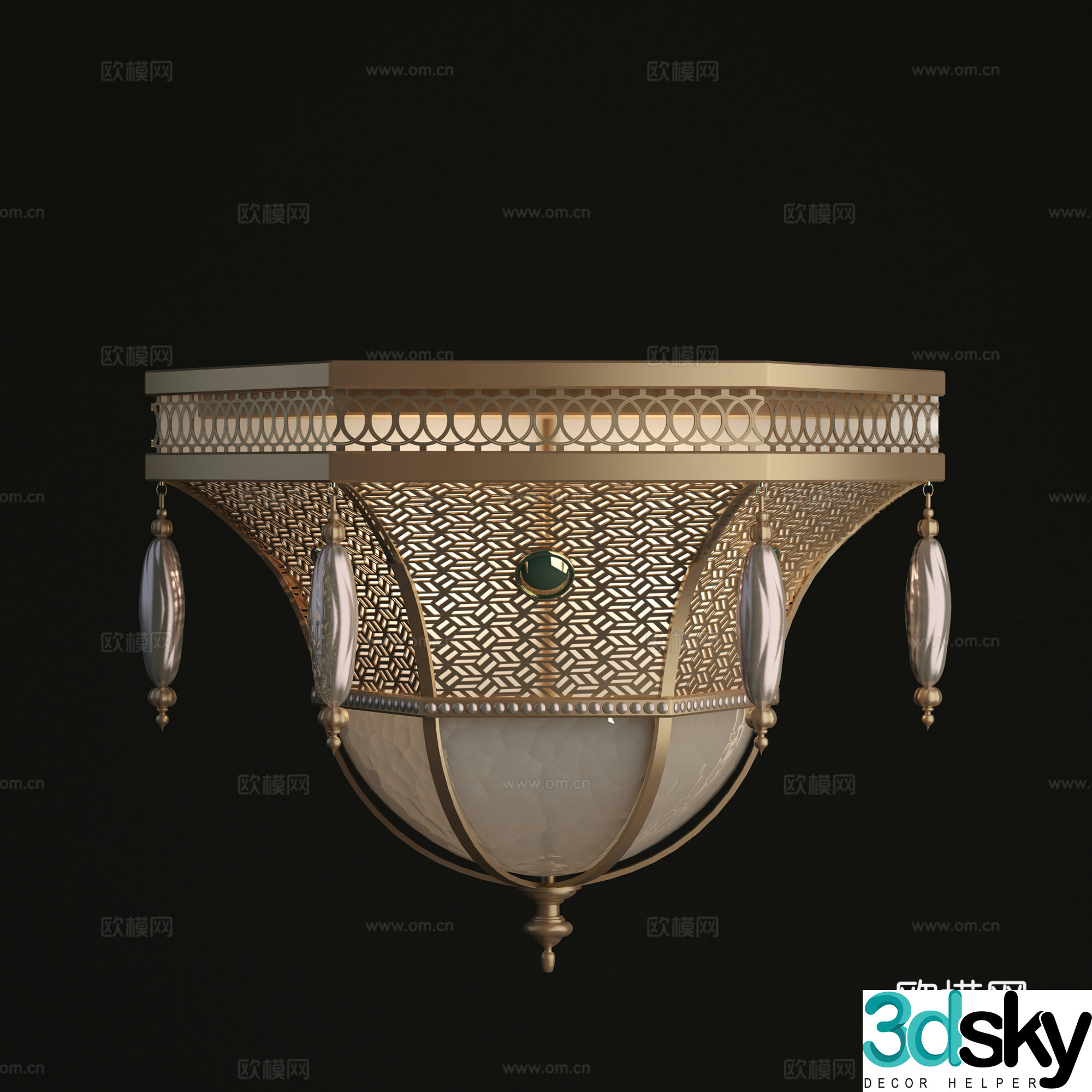 European Ceiling Light Metal Ceiling Light 3D Model