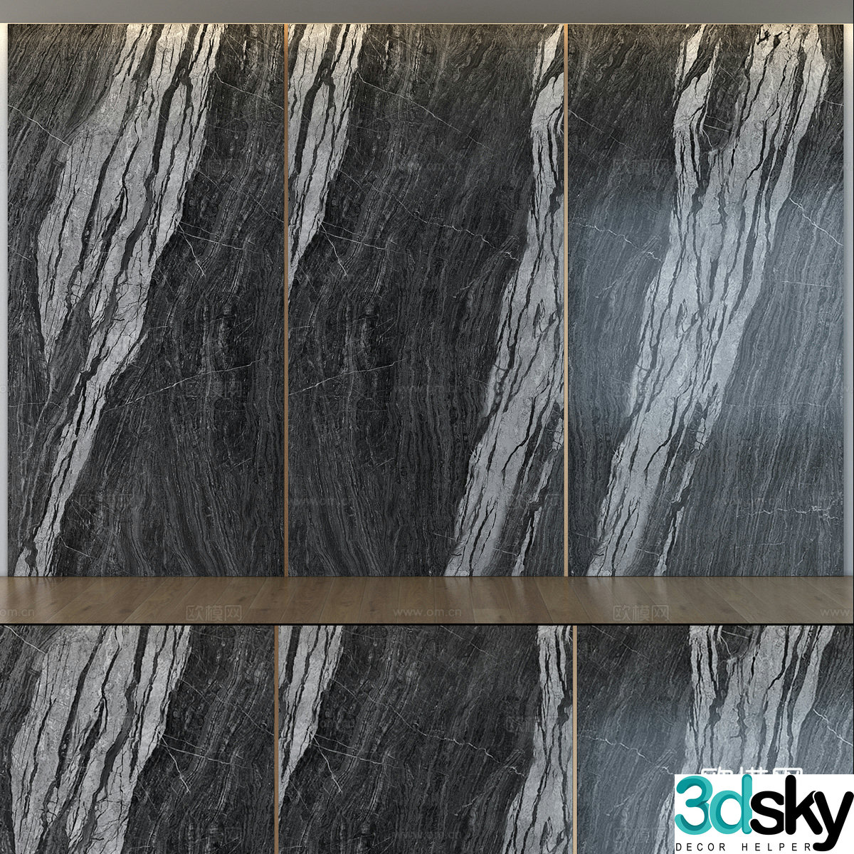 Modern Italian marble rock slab luxury stone 3d model