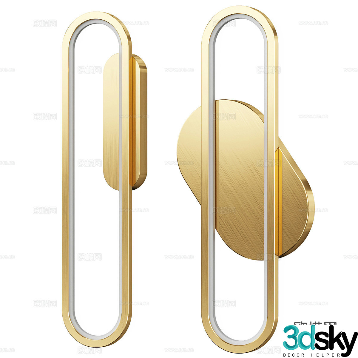 Modern light luxury metal decorative wall lamp 3d model