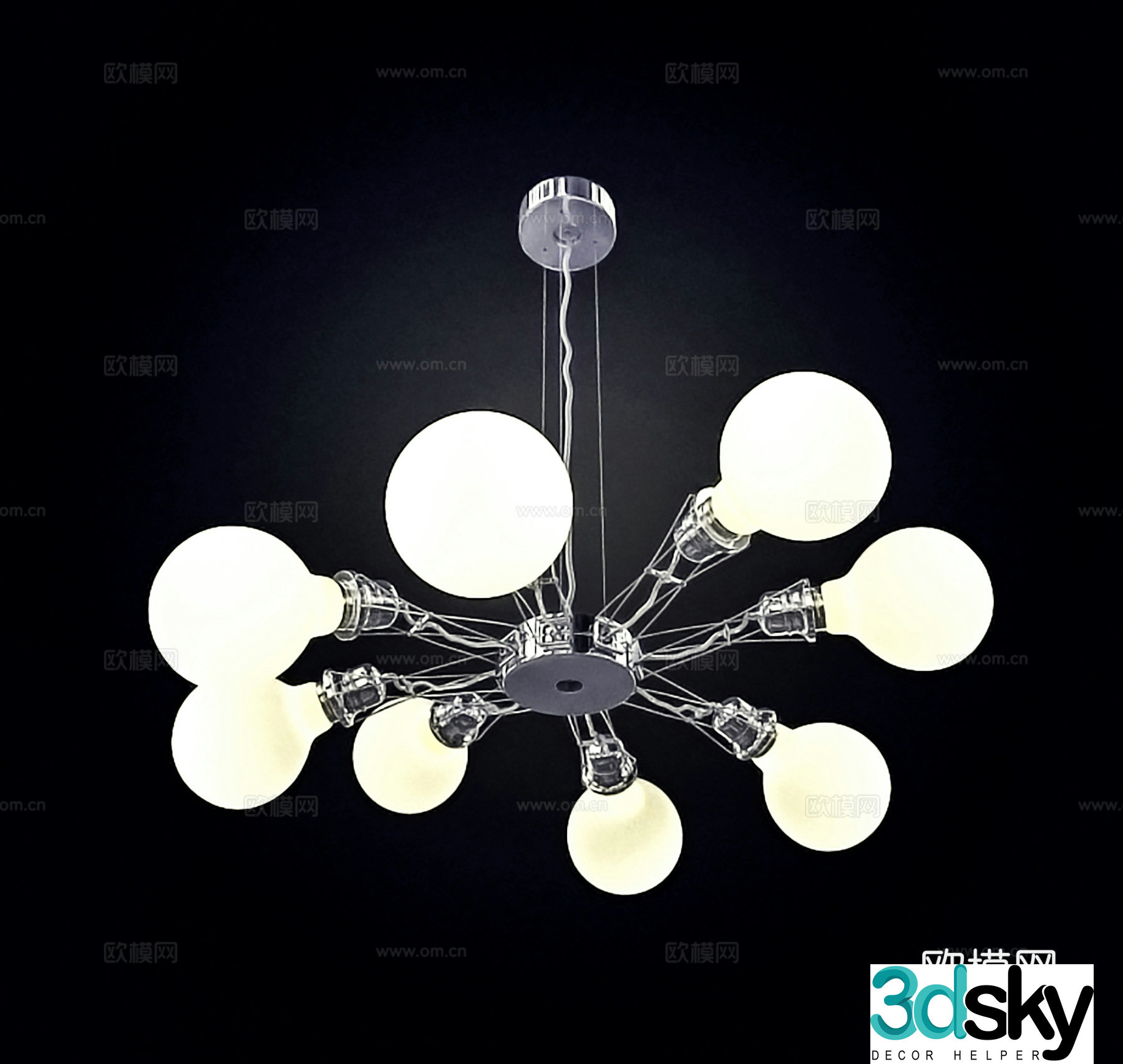 Modern Chandeliers Creative Chandeliers Round Chandeliers 3D Model