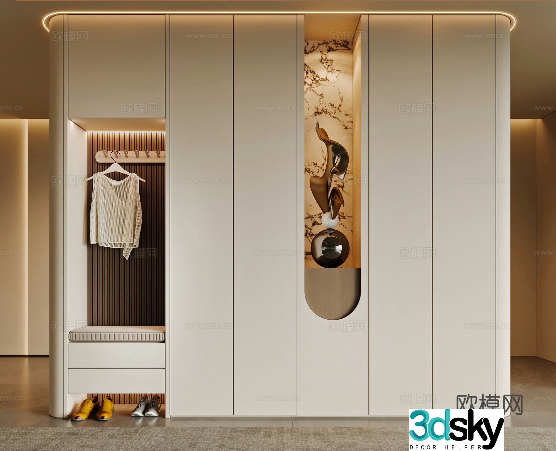 Modern shoe cabinet 3d model