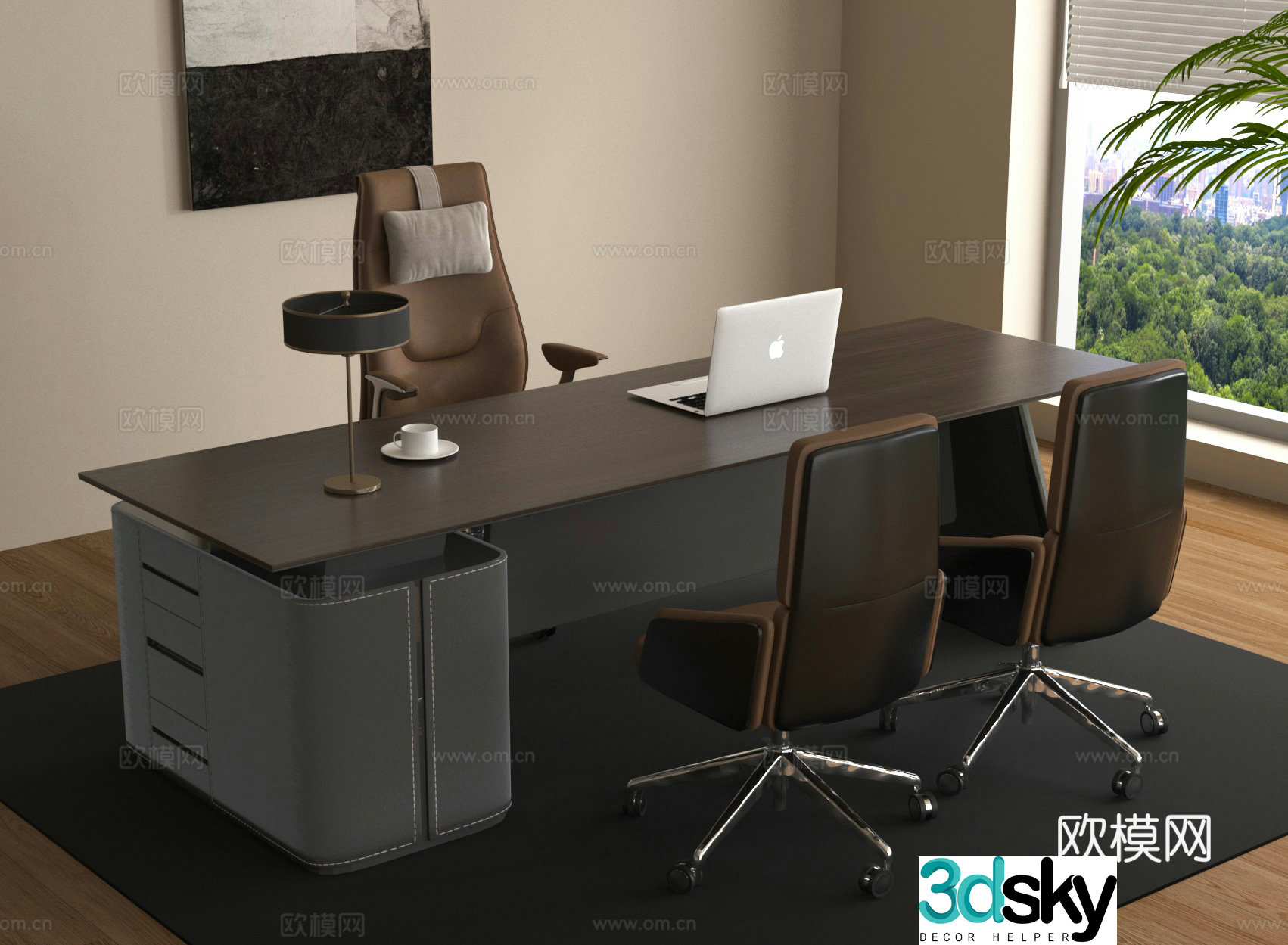 Manager’s desk computer desk desk desk office desk 3d model