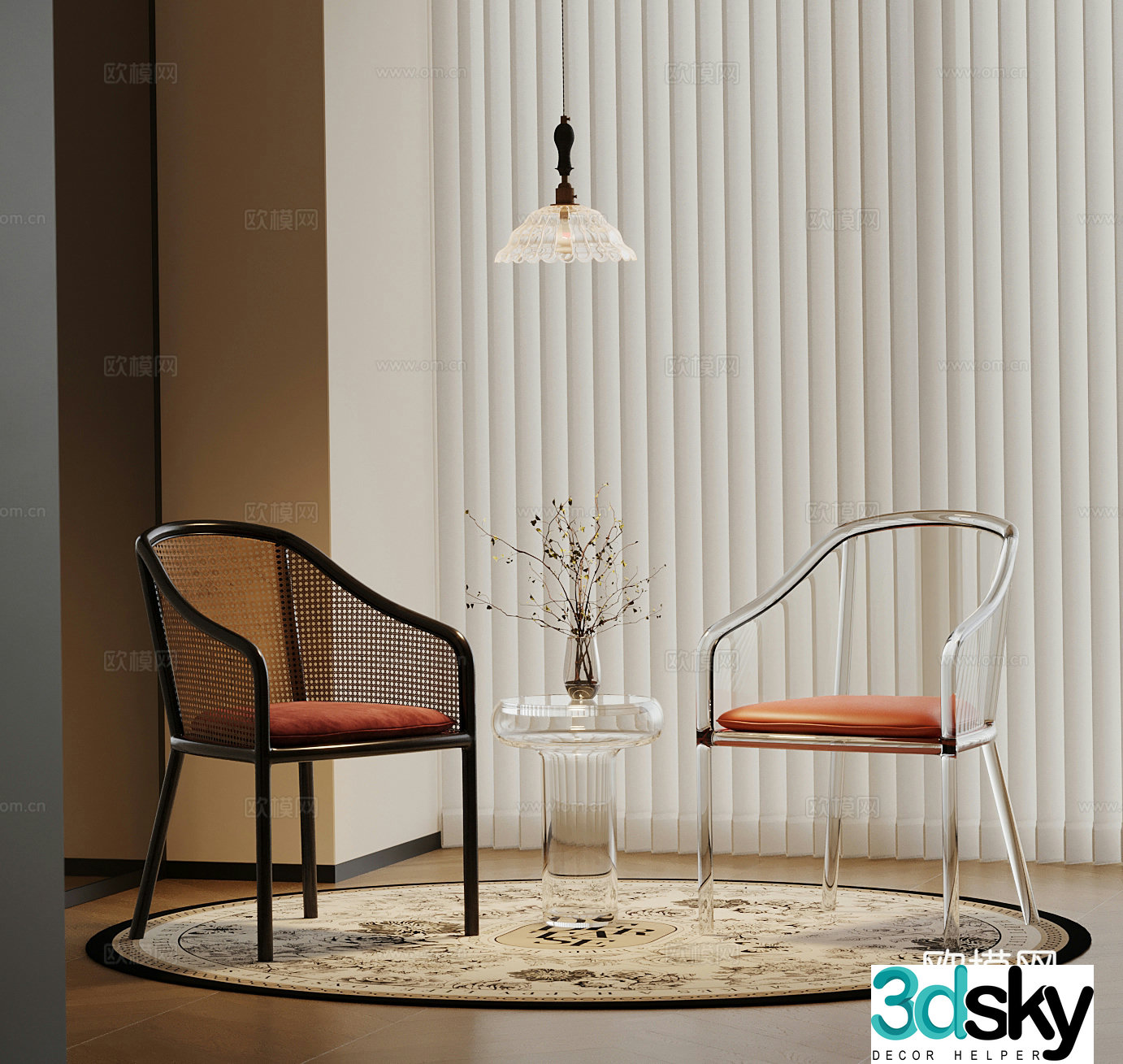 17 modern negotiation table and chair single chair 3d model