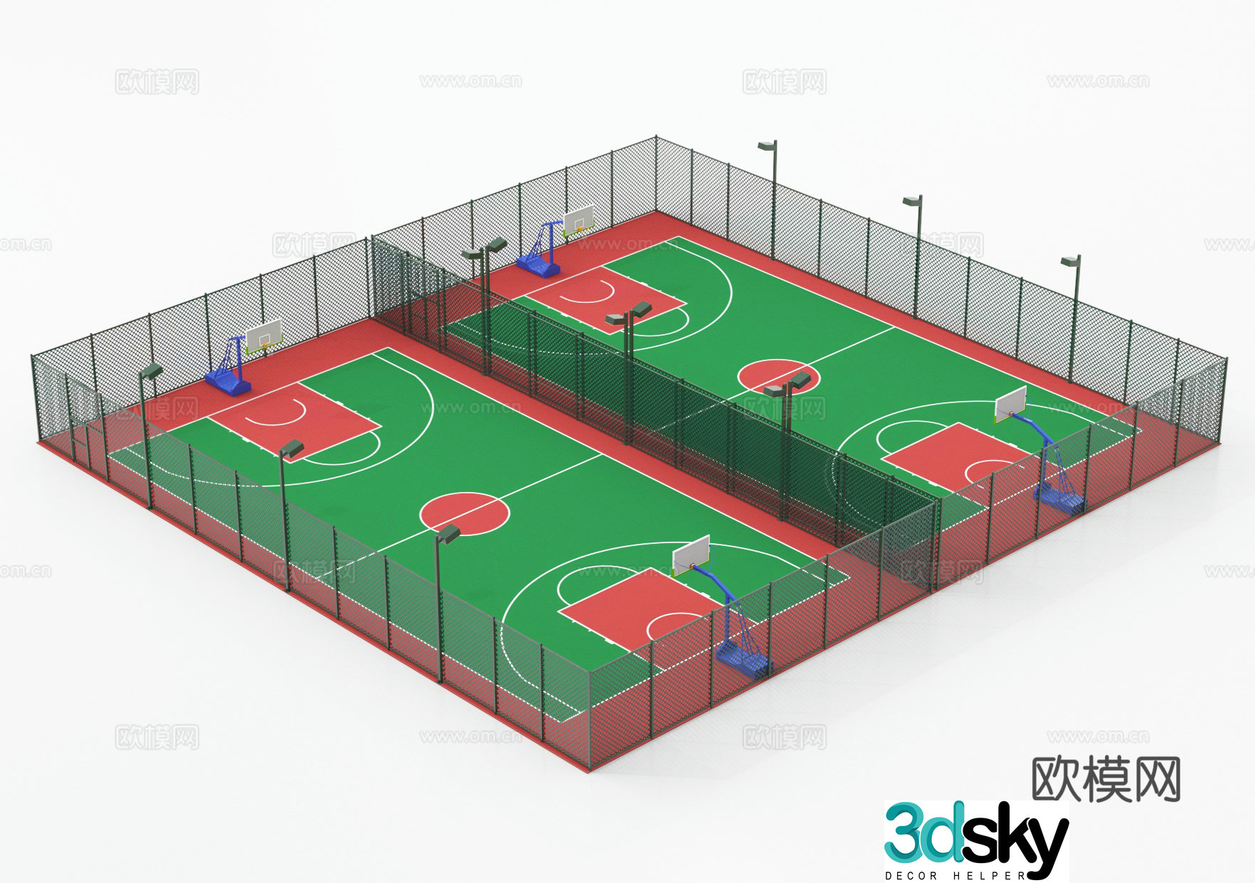 Basketball court 3d model