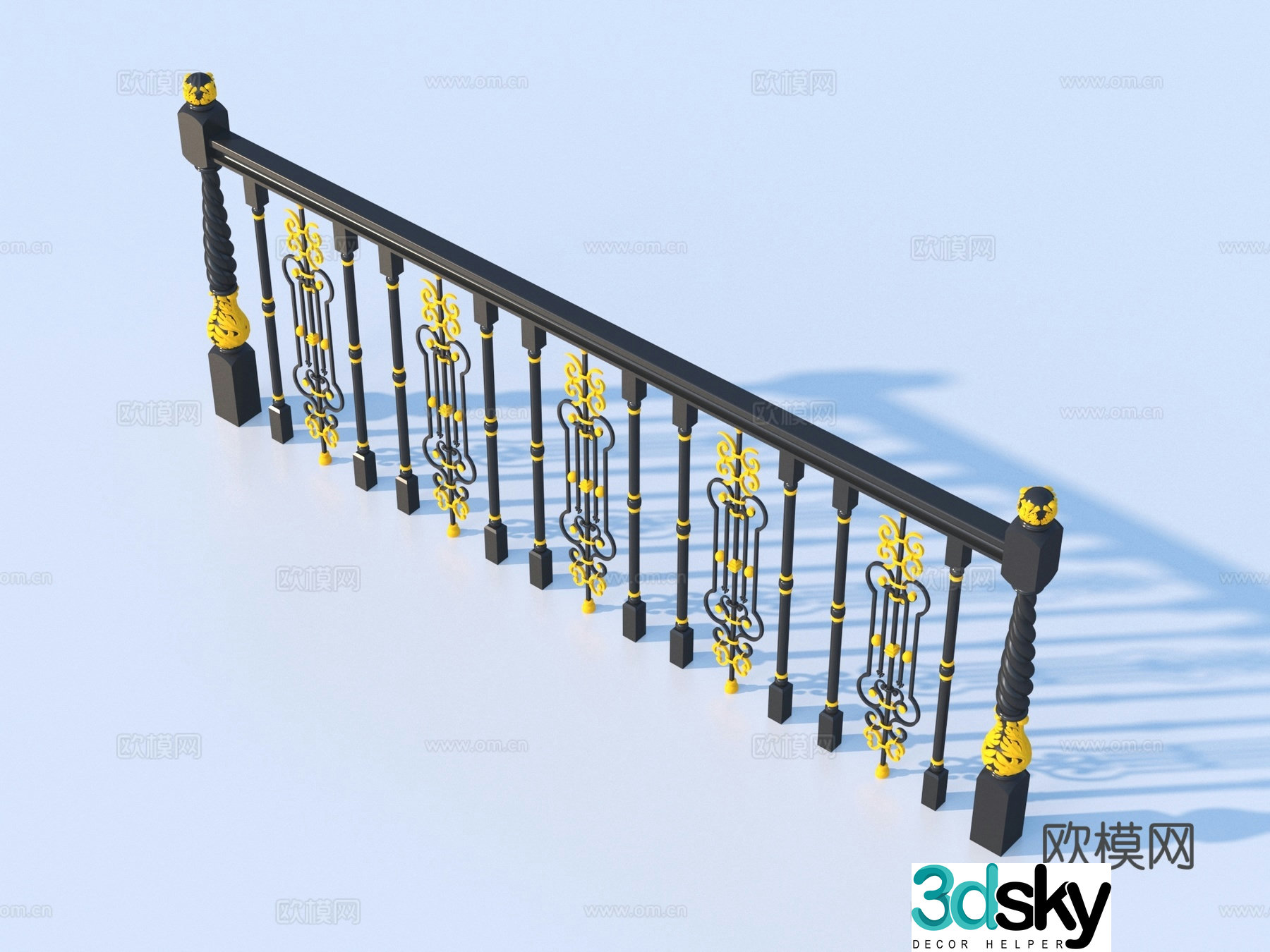 Guardrail Fence Railing Wrought Railing 3D Model