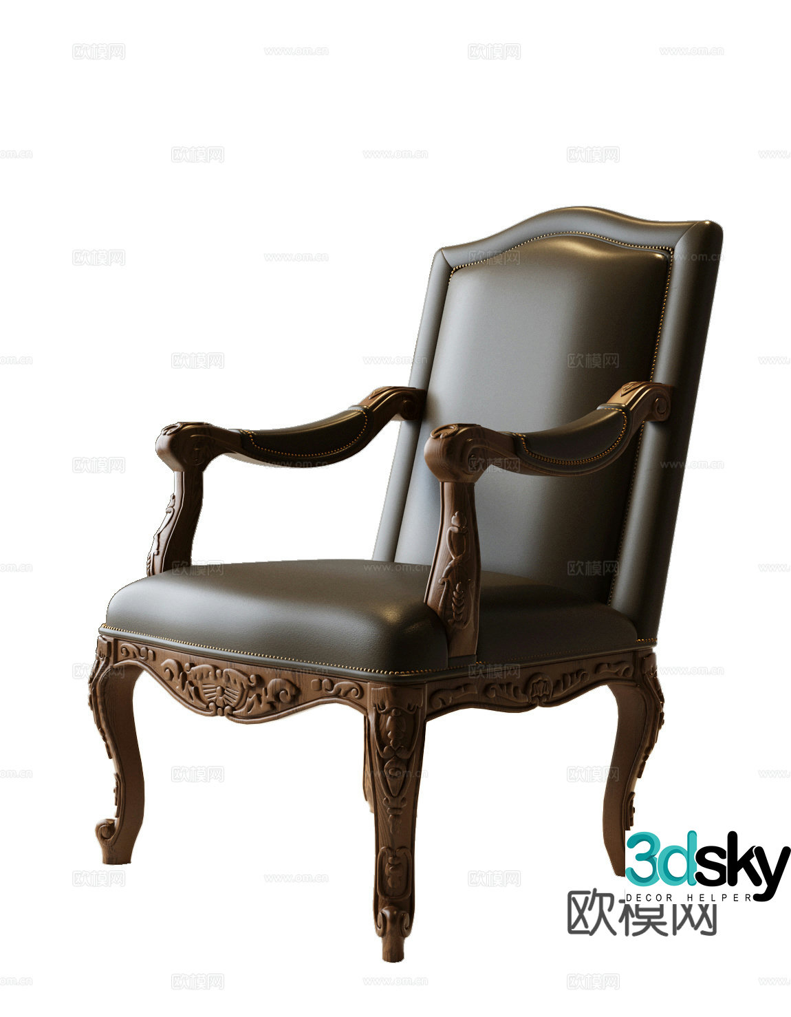 American casual chair French casual chair French classic casual chair European classic casual chair 3D model