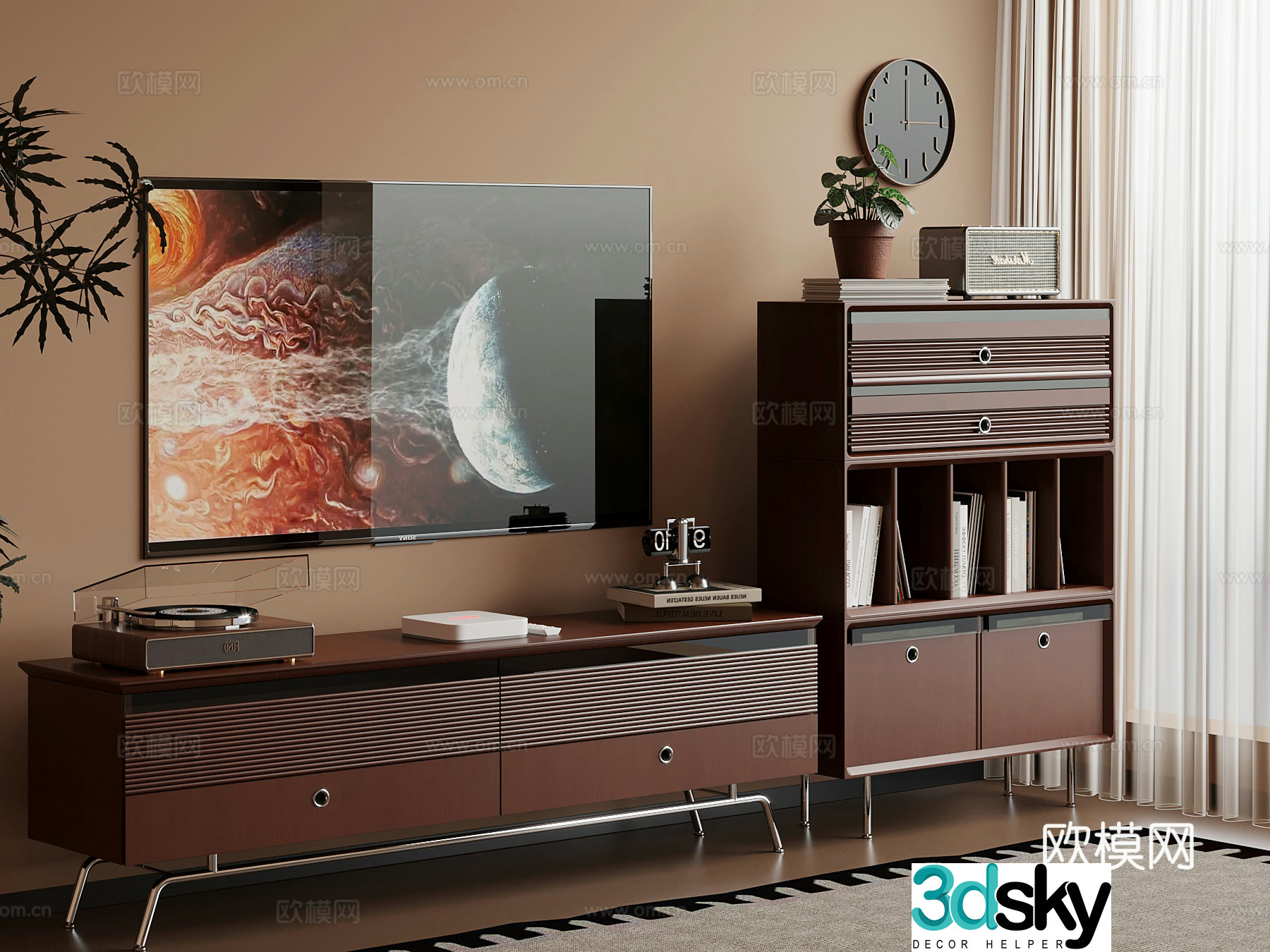 13 medieval TV cabinet side cabinet 3d model