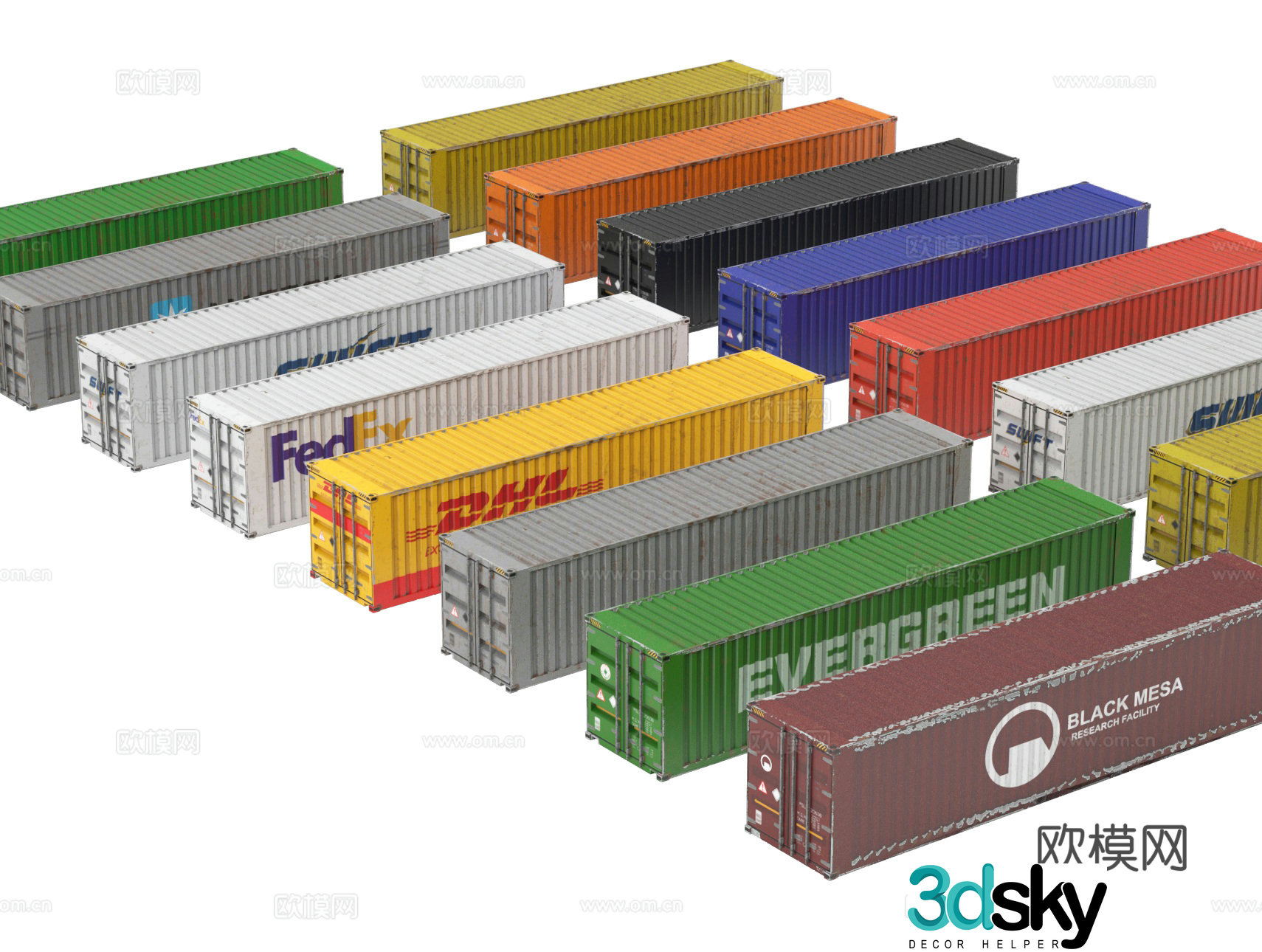 container cargo box tin box 3d model