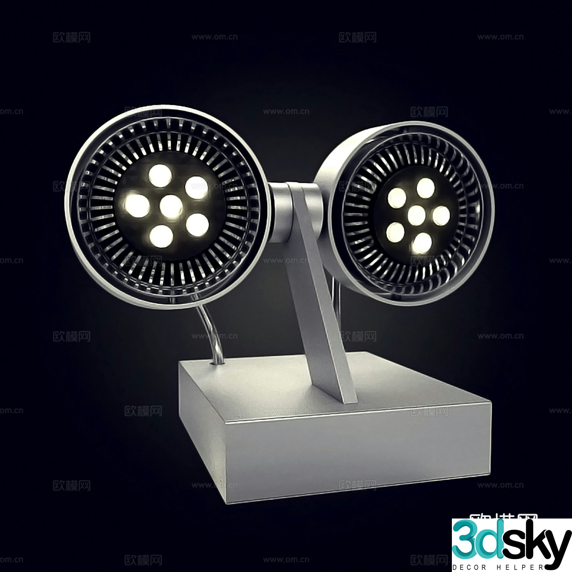 Modern emergency lights Channel lighting 3d model