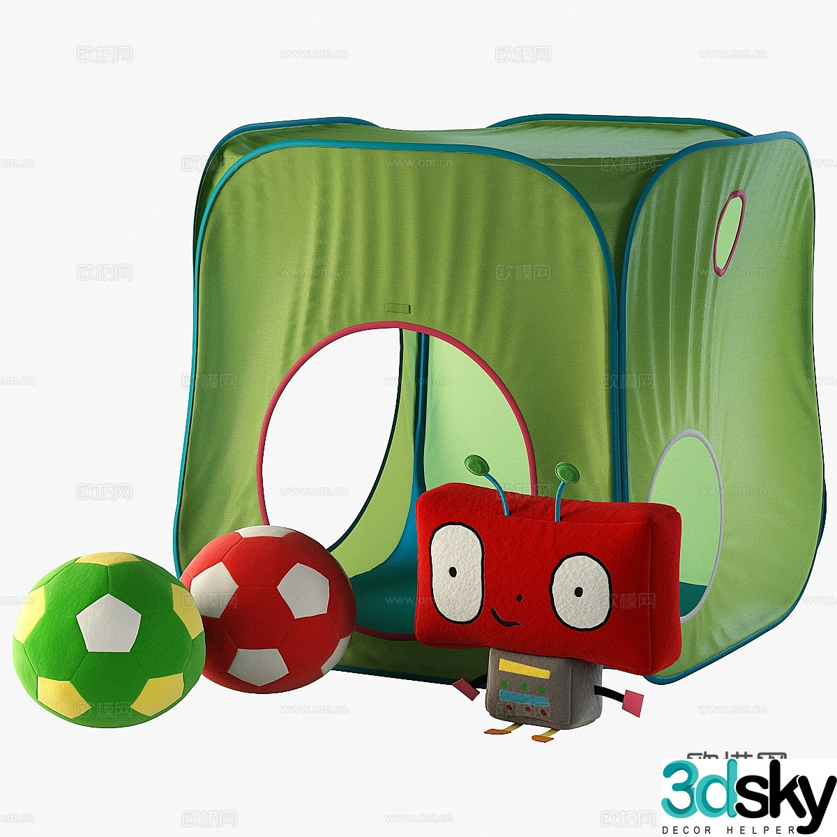 Modern children’s tent plush toy 3d model