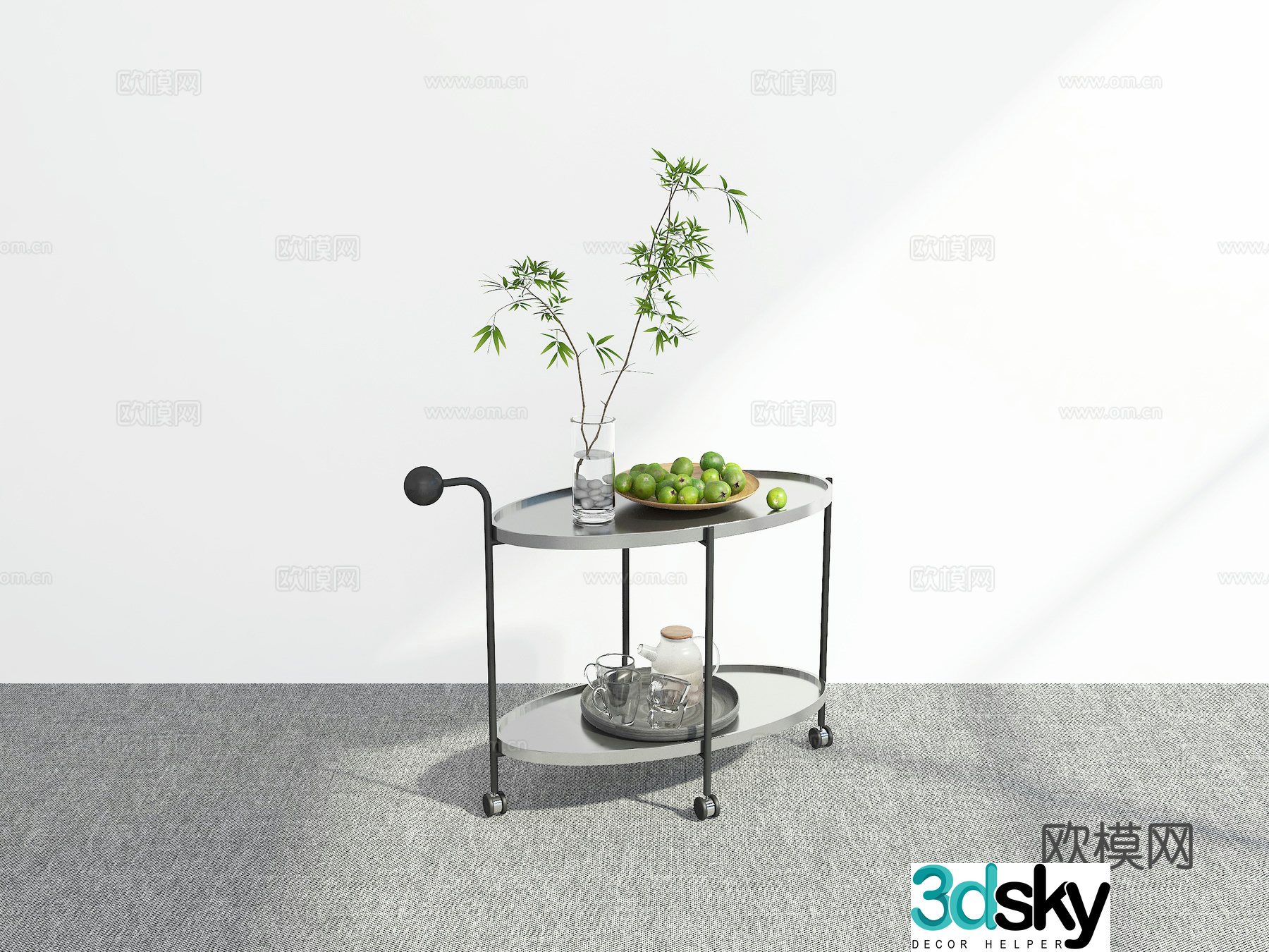 Modern trolley 3d model