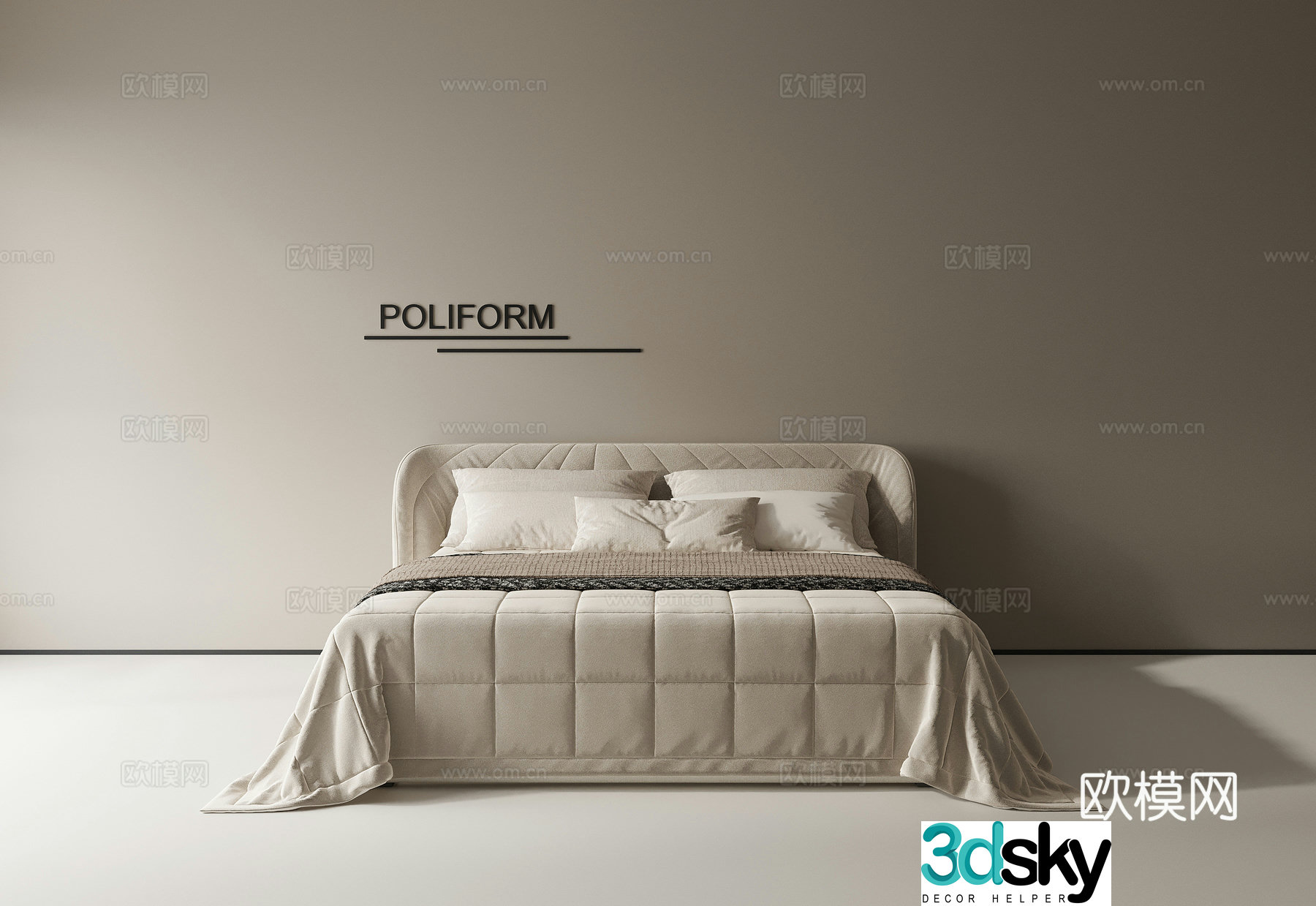 Double bed 3d model