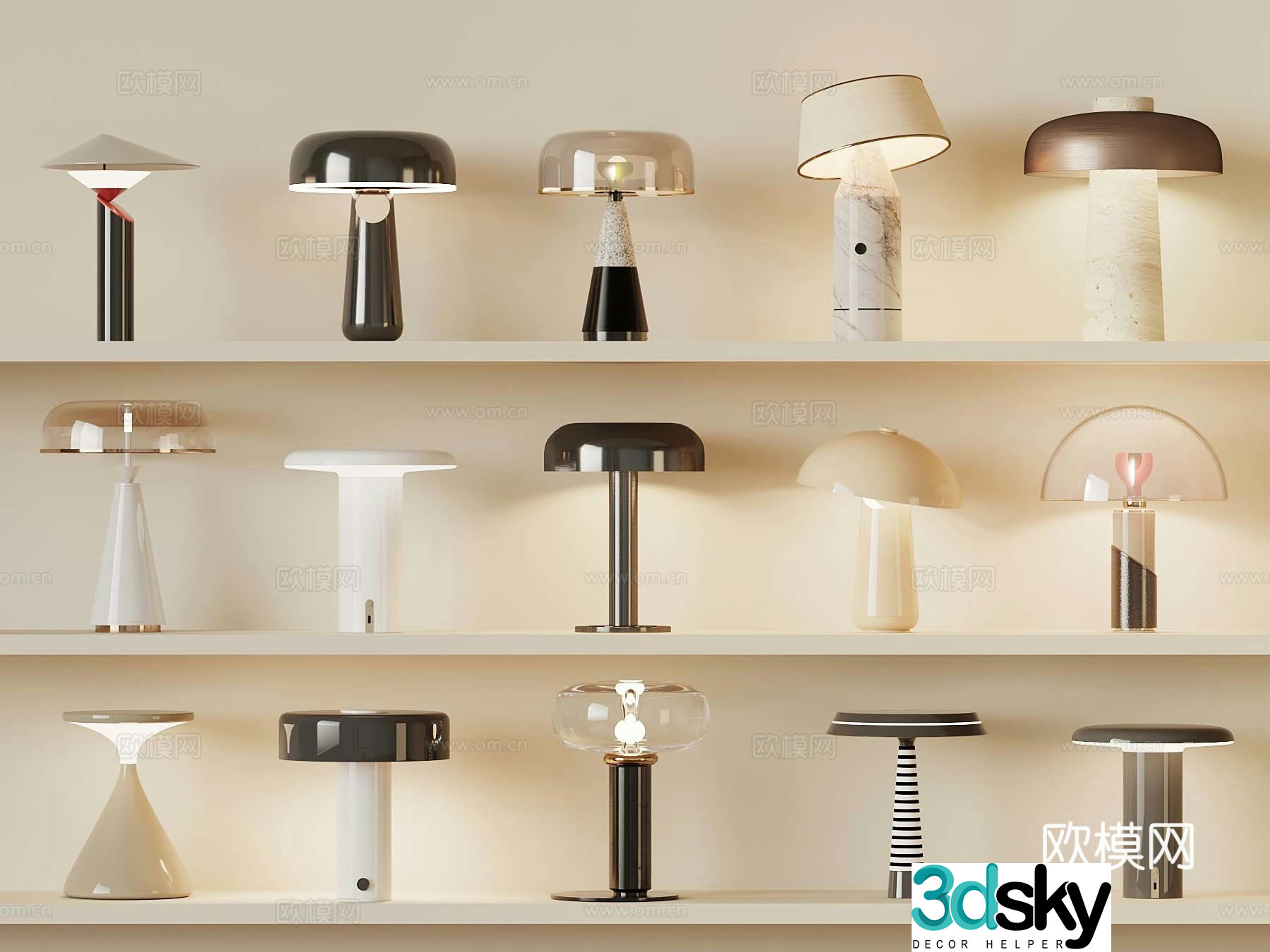 32 modern desk lamp bedside lamp 3d model