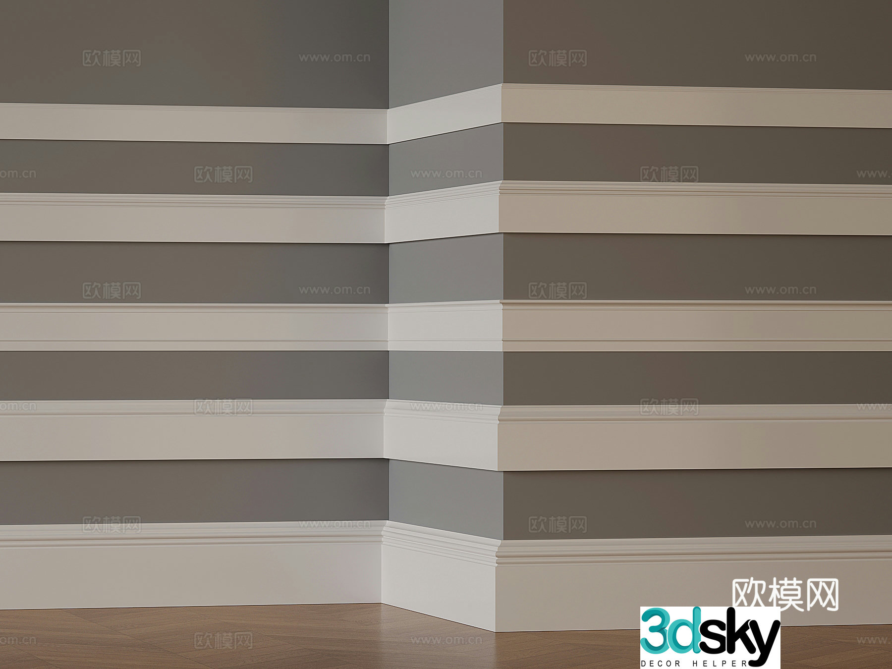 19 French skirting 3d model