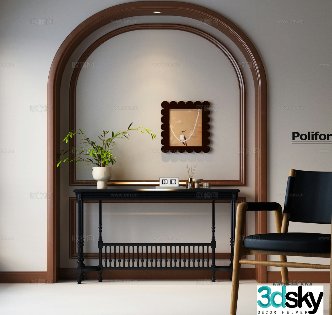 French medieval porch cabinet French medieval porch French medieval porch wall Modern French chair 3D model