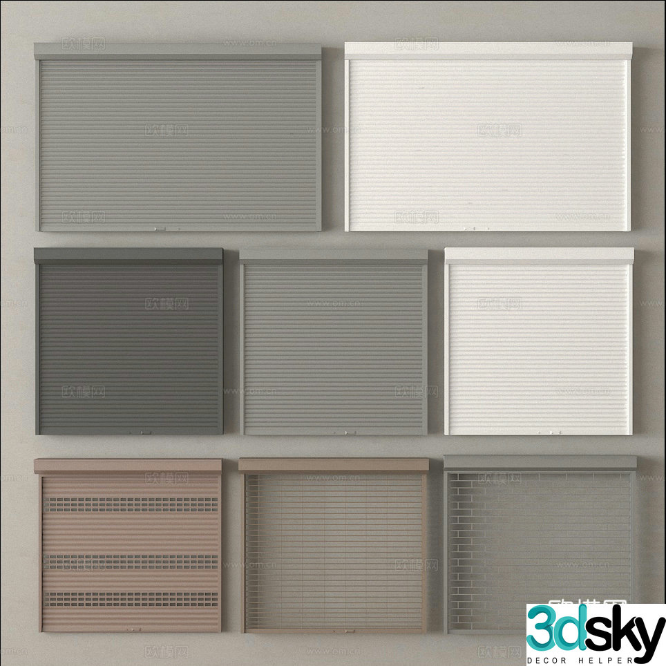 Rolling shutter door Garage door Rolling shutter door Warehouse door 3D model