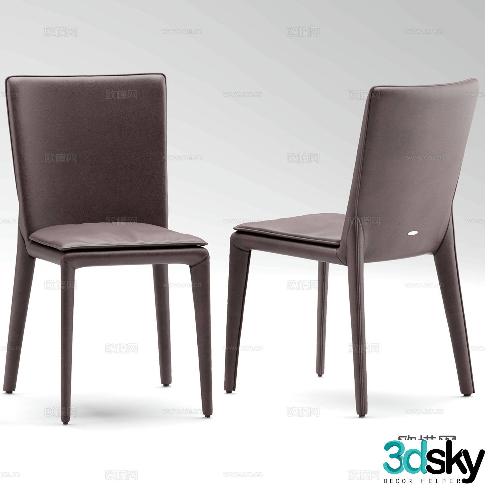 Modern leisure chair leather chair book chair single chair 3d model