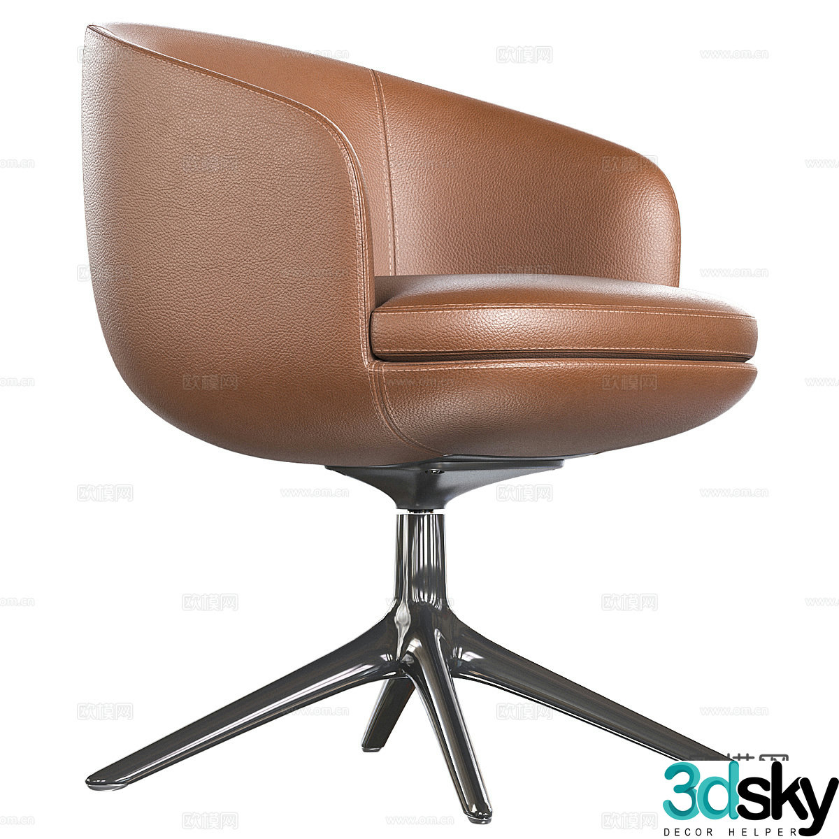 Modern Italian leather office chair 3d model