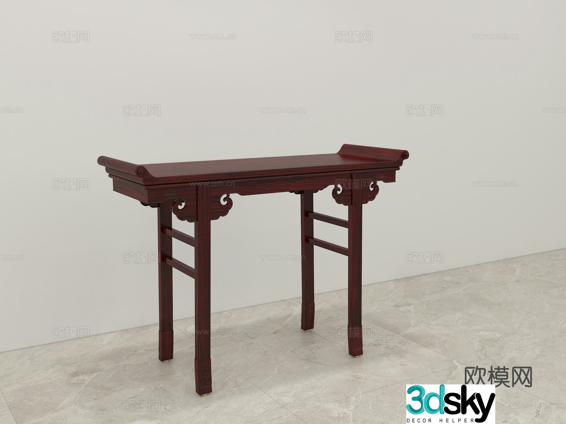 Chinese style table altar entrance table solid wood mahogany 3D model
