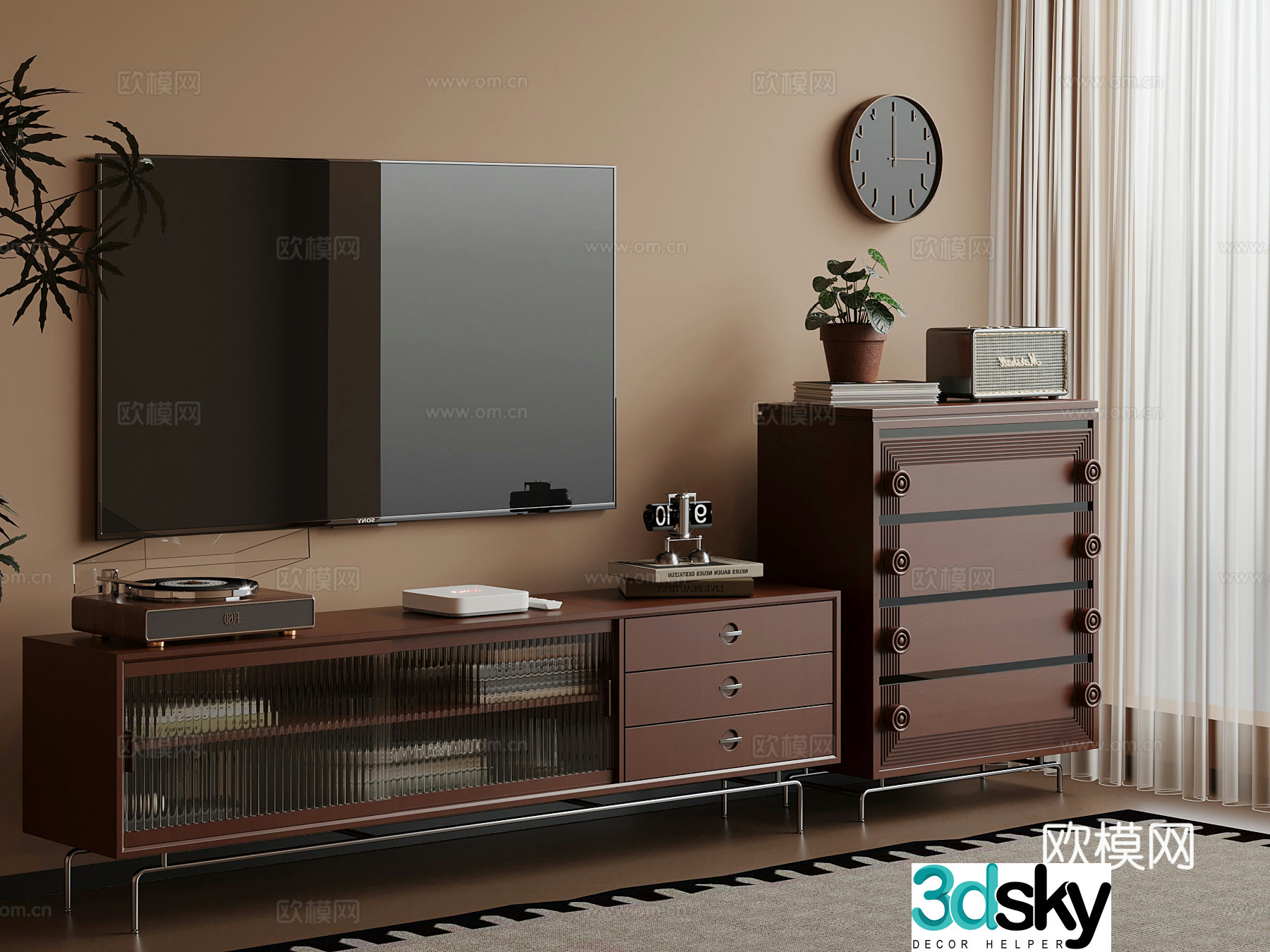 14 medieval TV cabinet side cabinet 3d model