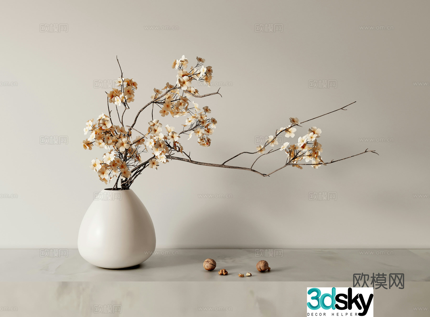 Potted vase 3d model