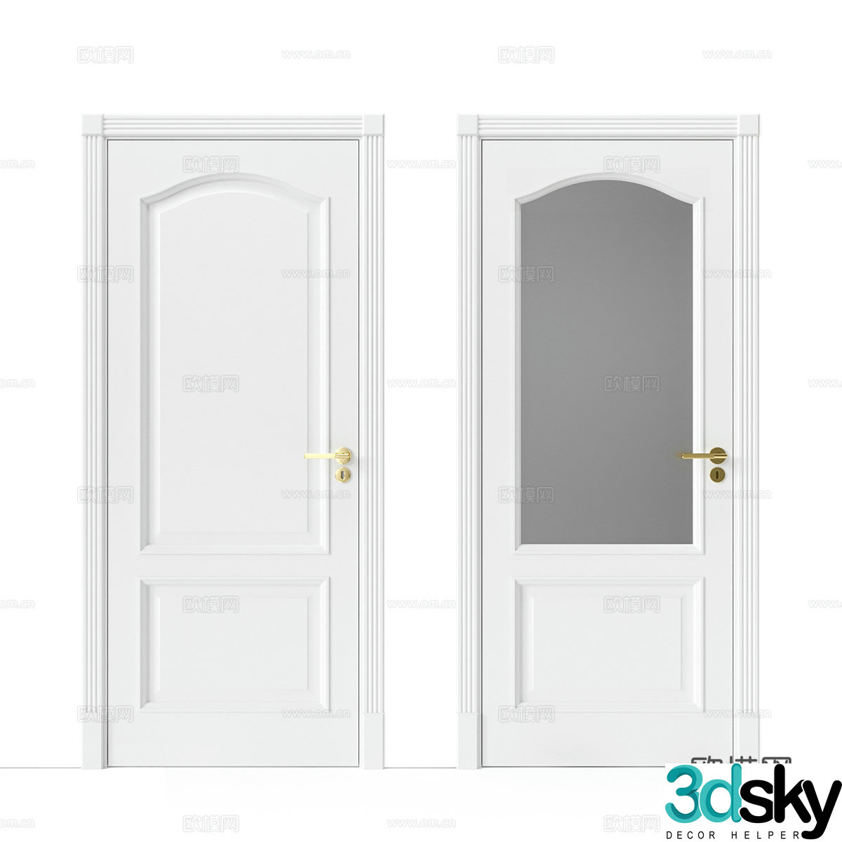 Door Bathroom Door Shoulder Door Single Open Door Glass Door 3D Model