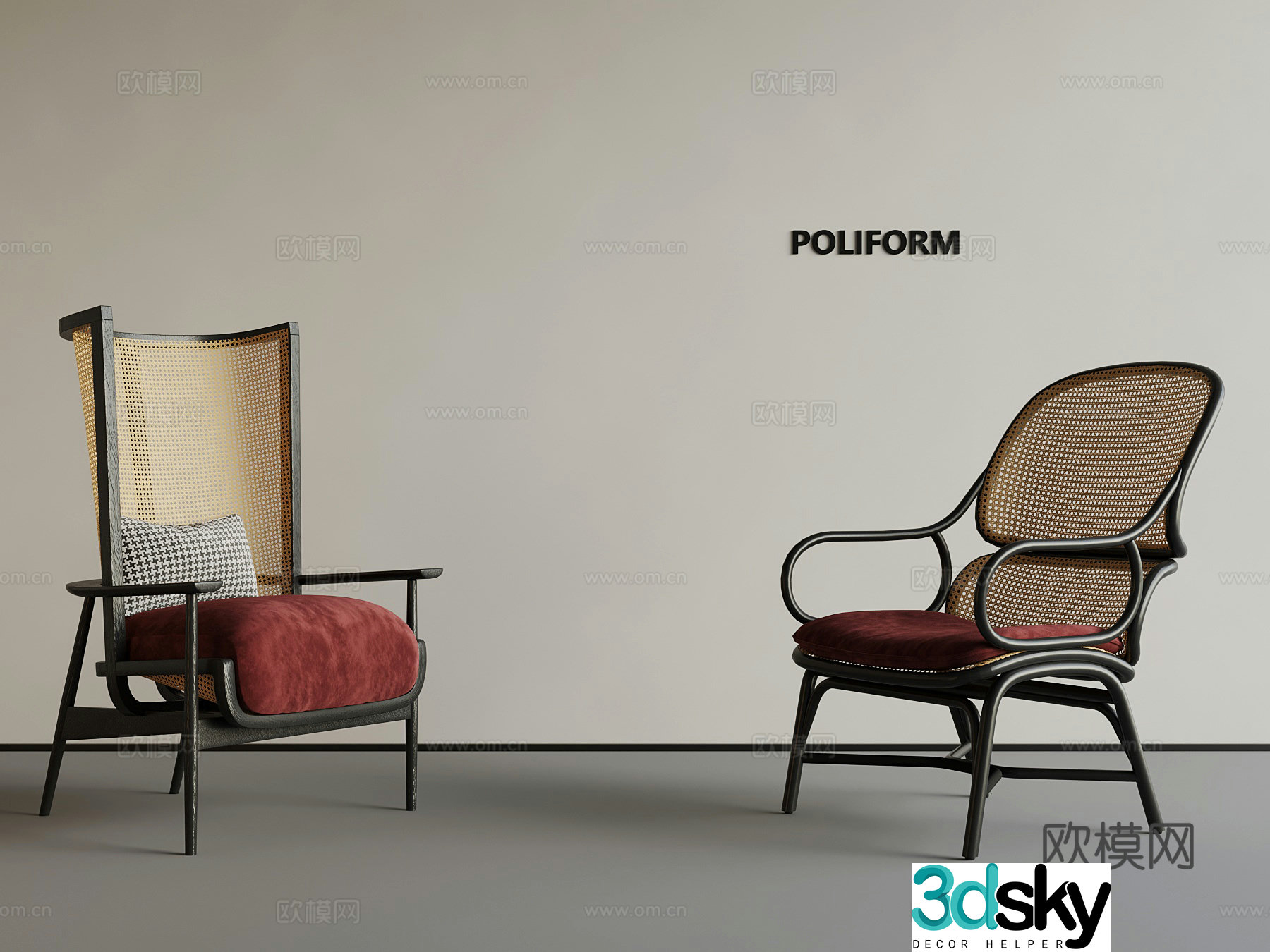 18 medieval leisure chair single chair 3d model