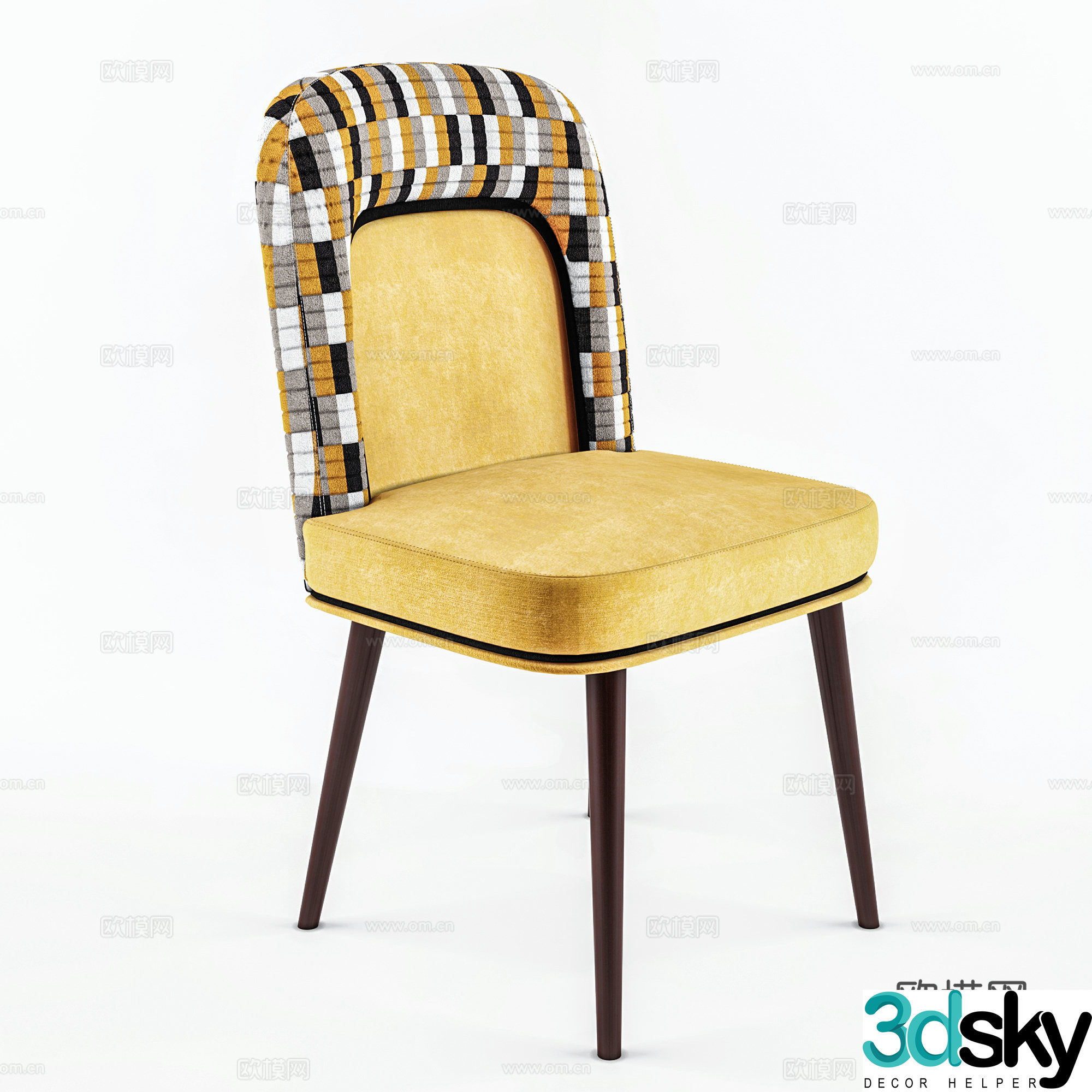Modern leisure chair cloth chair book chair single chair 3d model