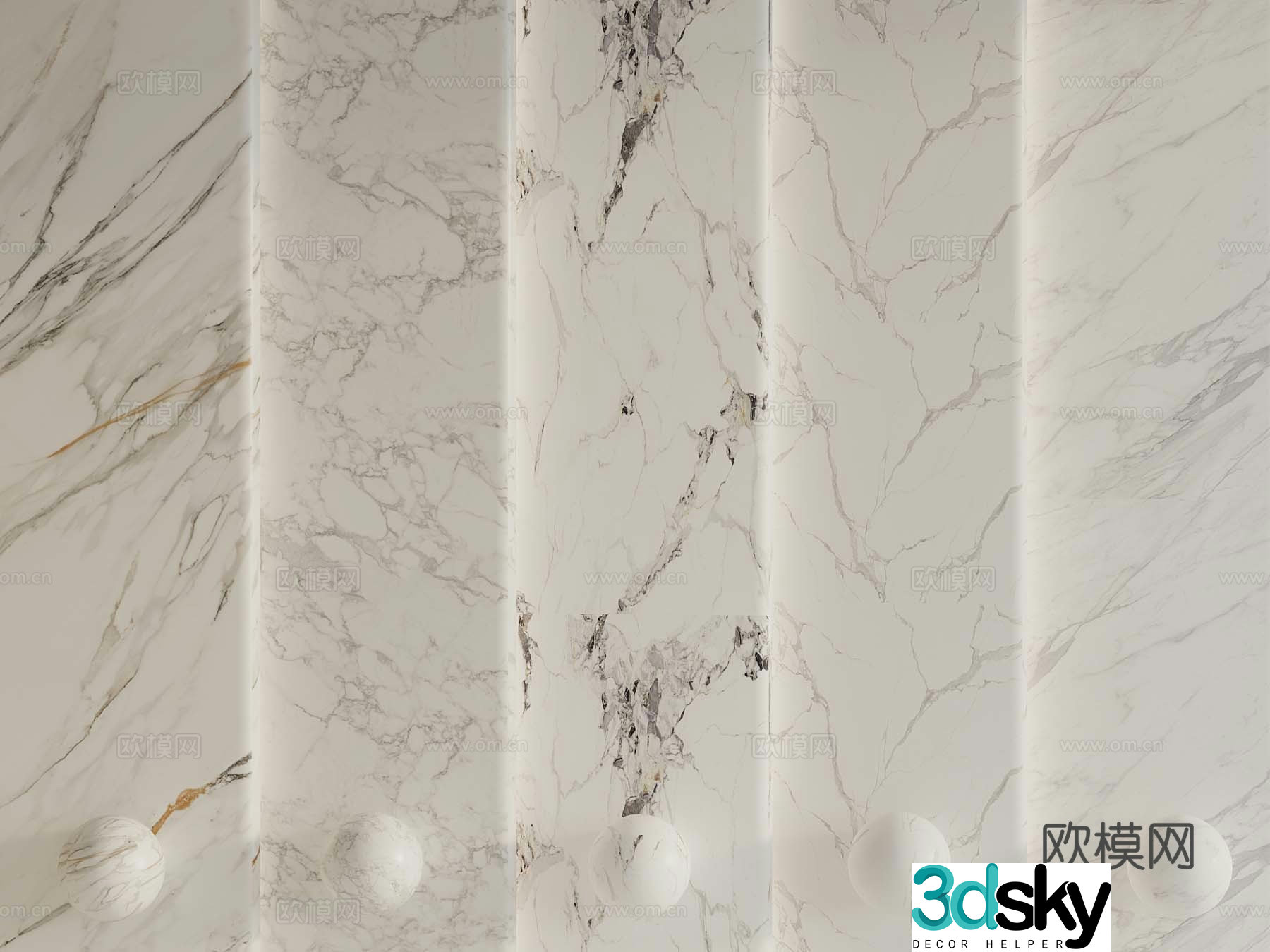 20 modern marble wall panel background wall tiles 3d model