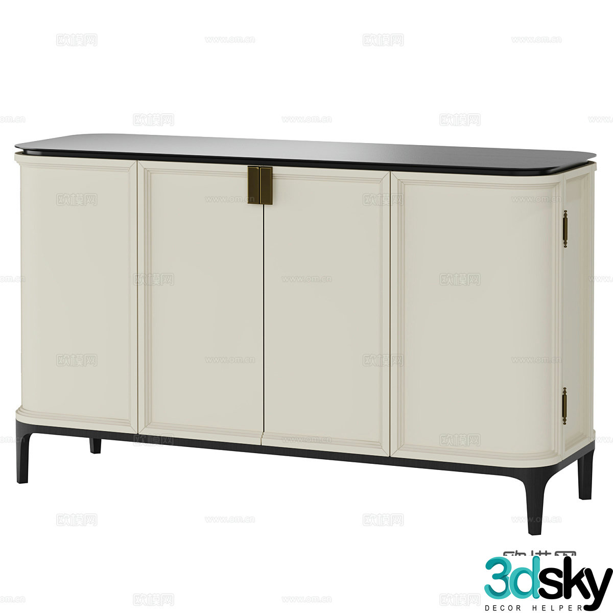 New Chinese side cabinet chest of drawers low cabinet 3D model