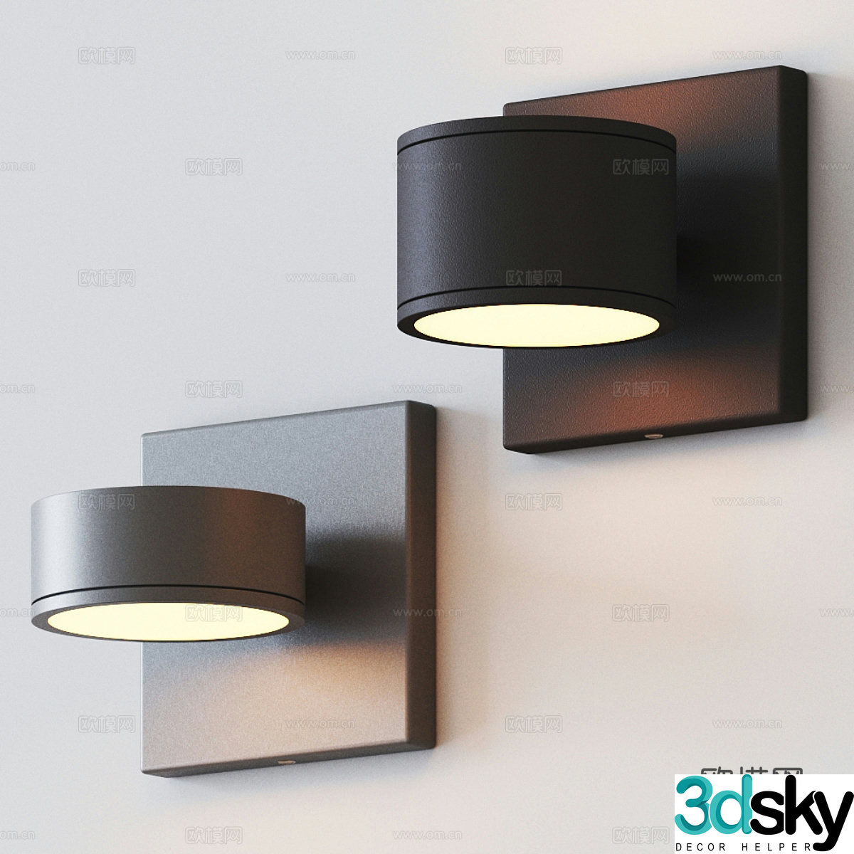 Modern Italian minimalist metal wall lamp 3D model