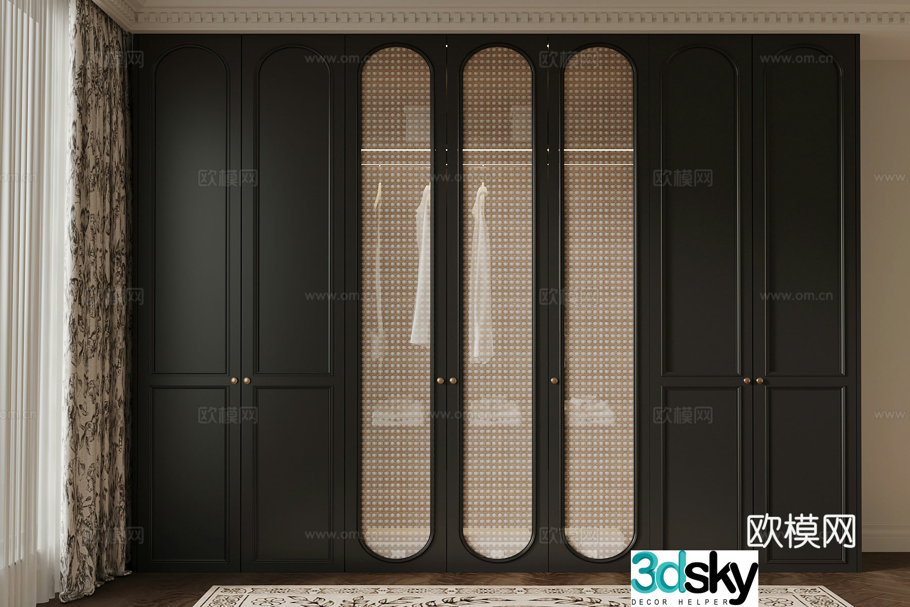 19 French wardrobe top wardrobe 3d model