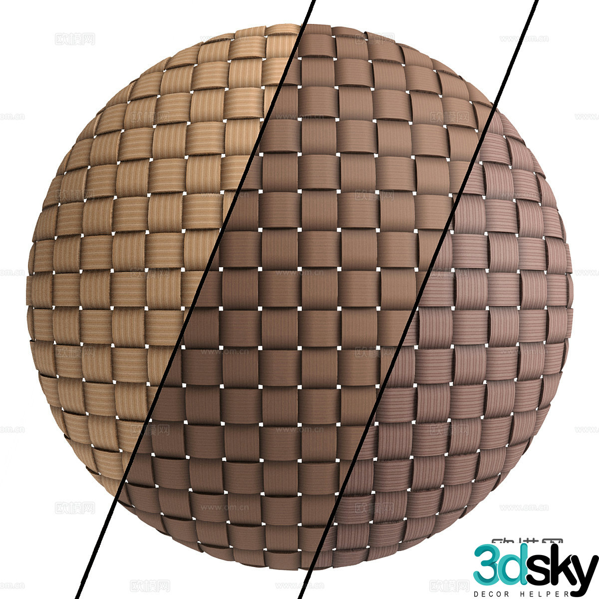 Modern Italian rattan wicker material 3D model