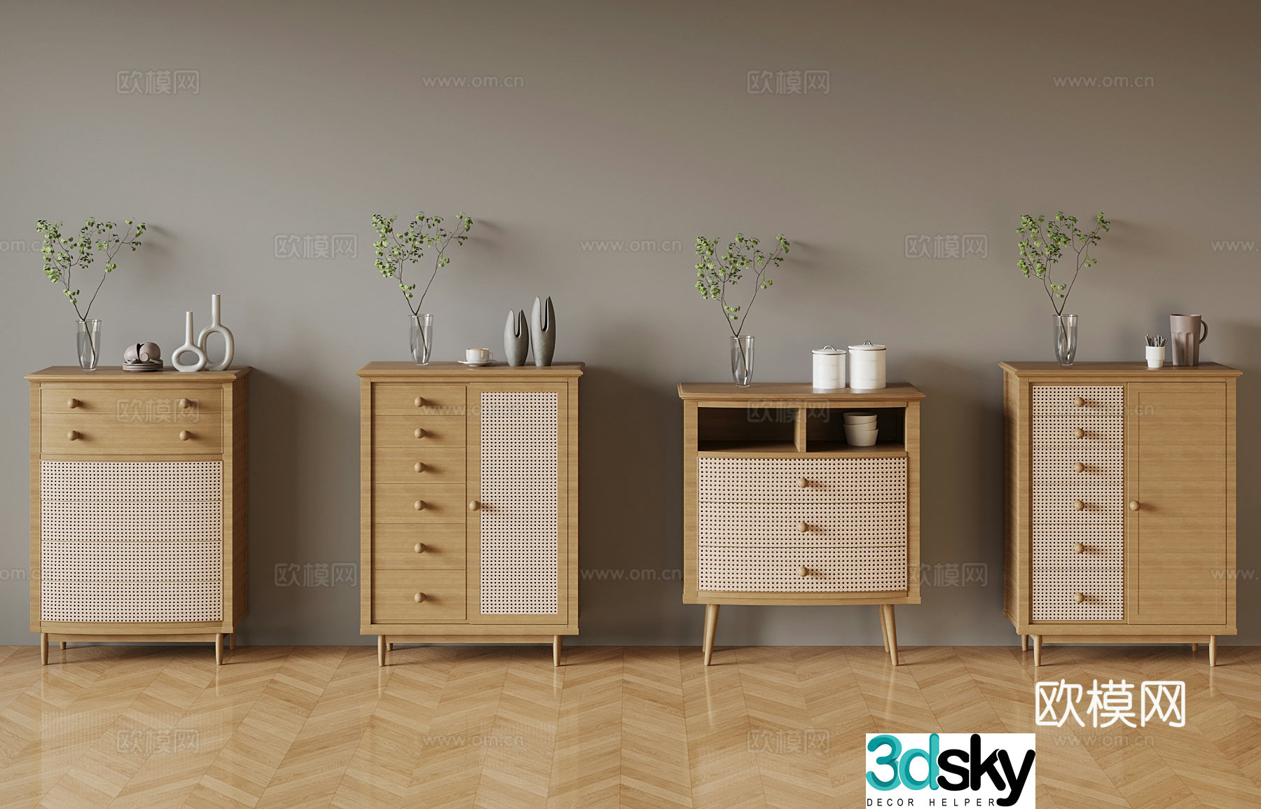 01 Wasabi Wind Warehouse Side Cabinet 3D Model