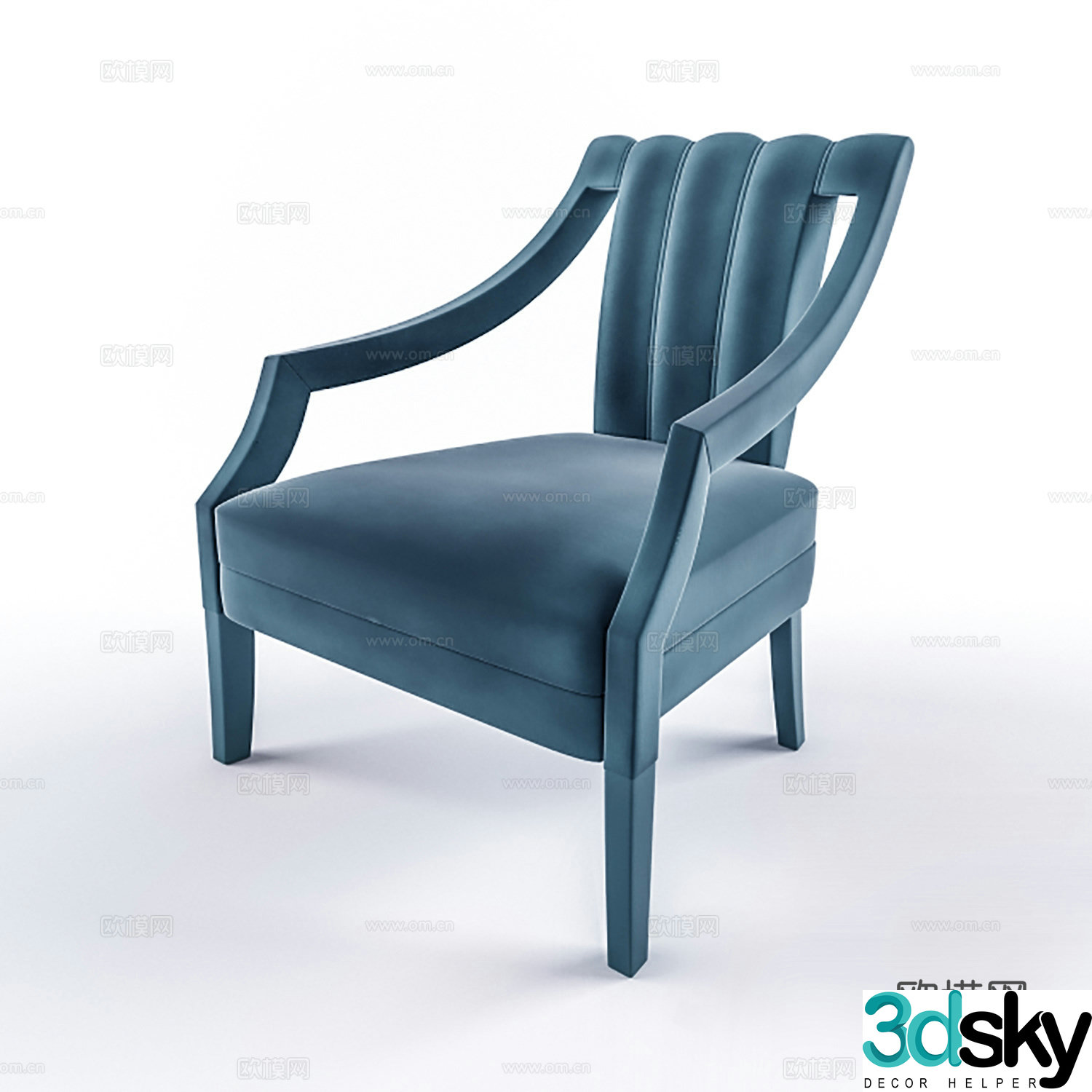 Modern leisure chair cloth chair book chair single chair 3d model
