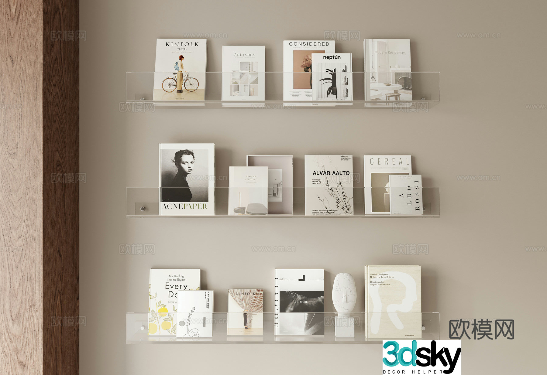 Layer Magazine Book Ornament Wall Decoration 3D Model