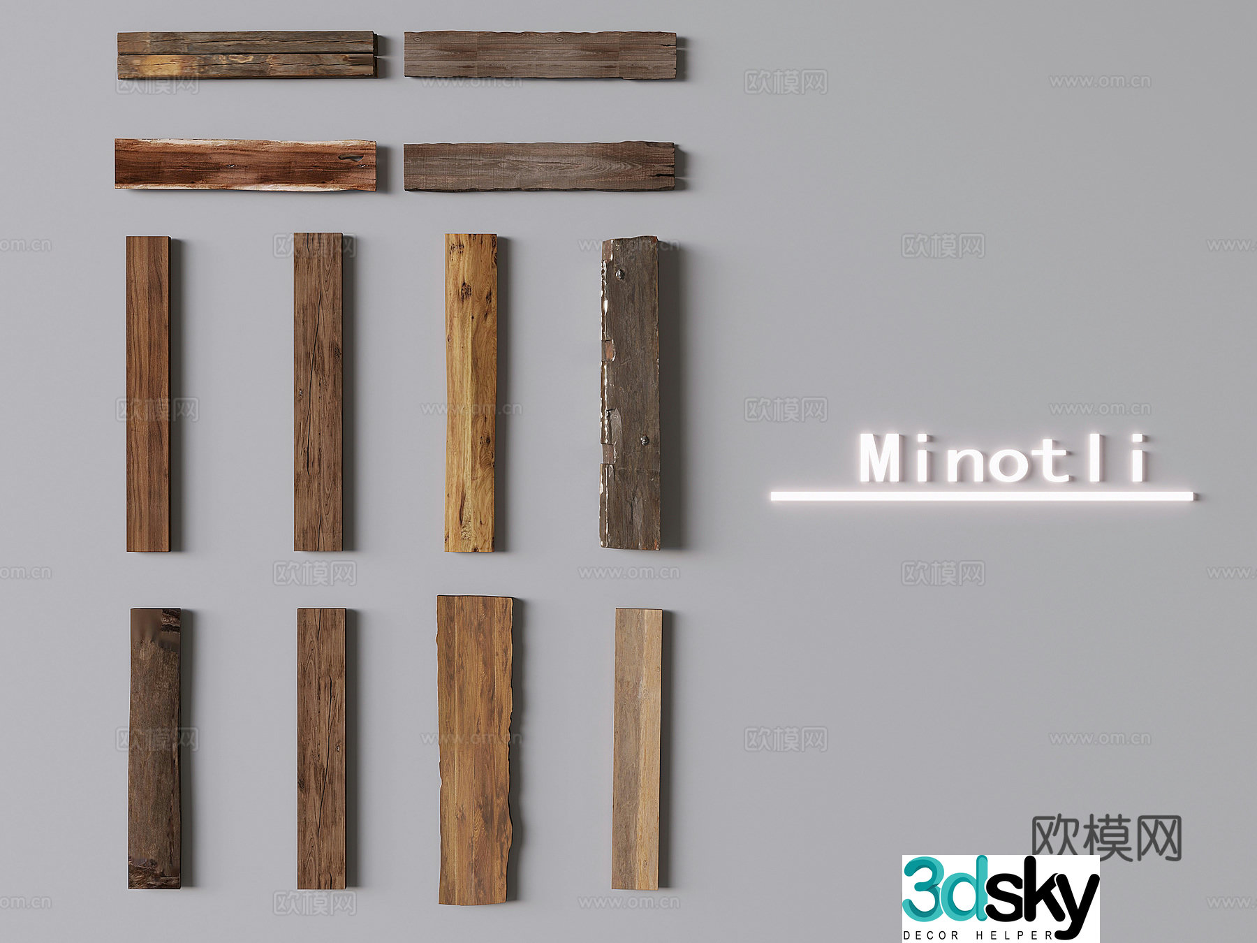 Chinese wood board 3d model