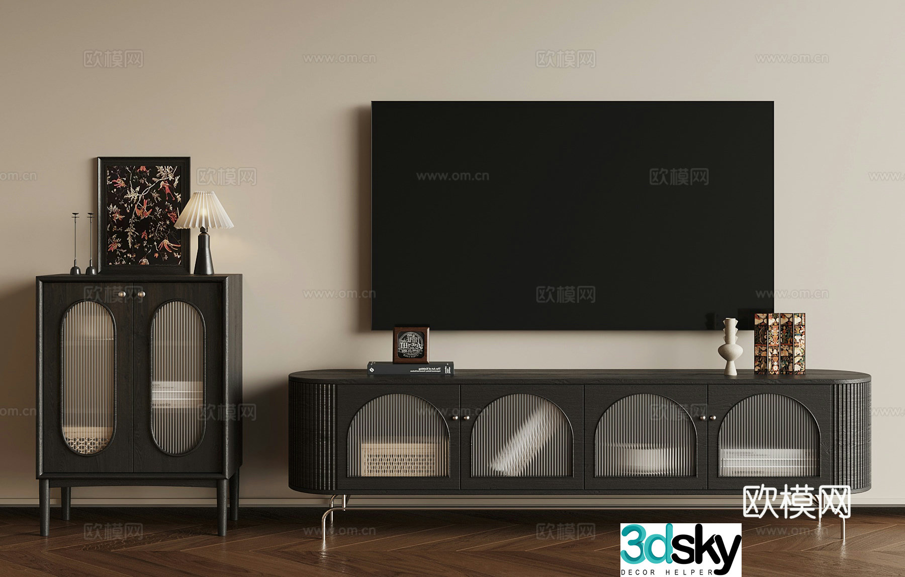02 TV cabinet French TV cabinet 3D model