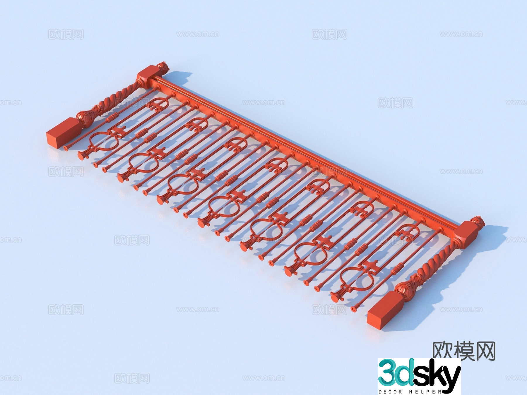 Guardrail Fence Railing Wrought Railing 3D Model