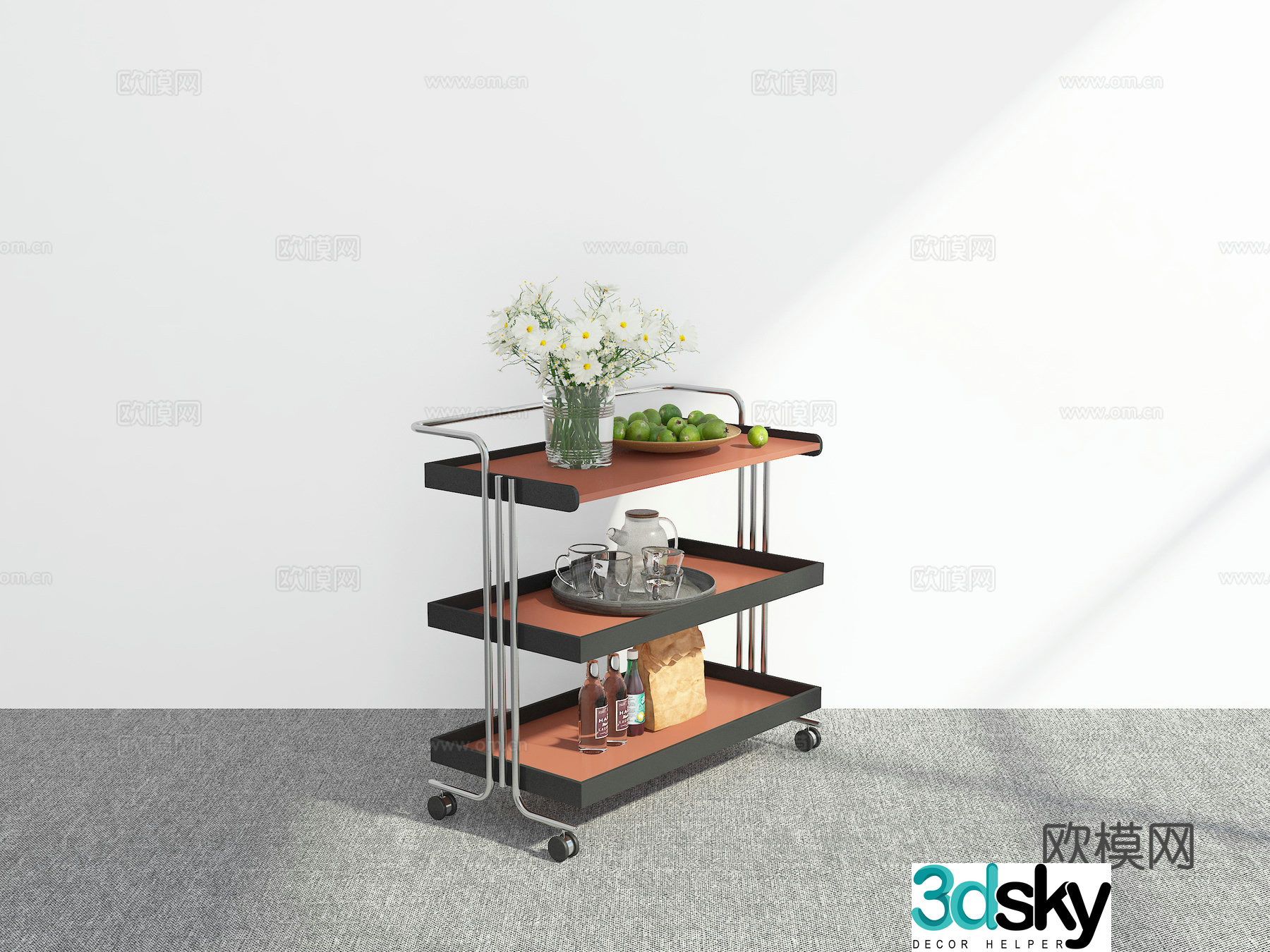 Modern trolley 3d model
