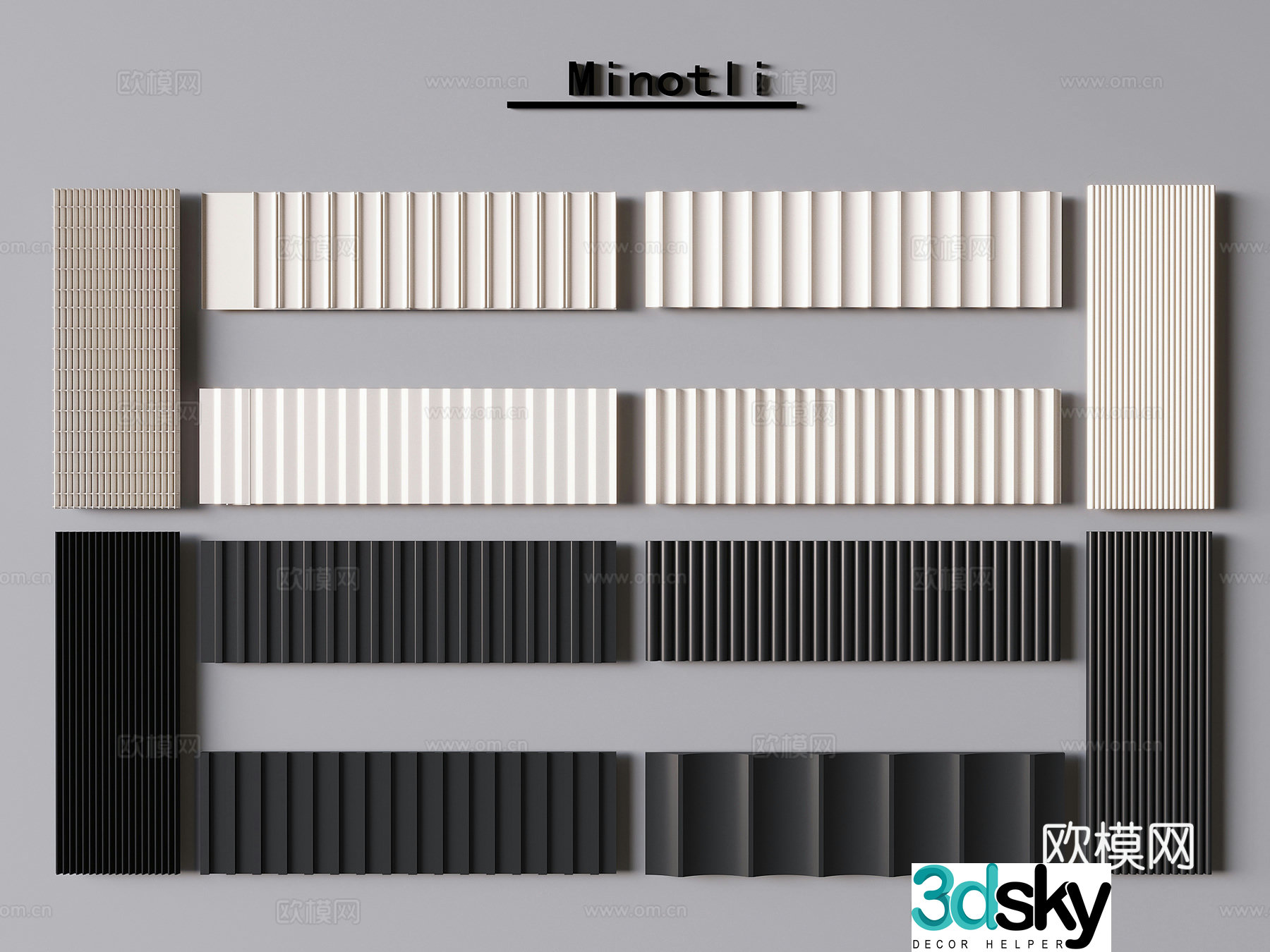 Wall panel tooling siding siding cream texture board wall trim panel 3D model