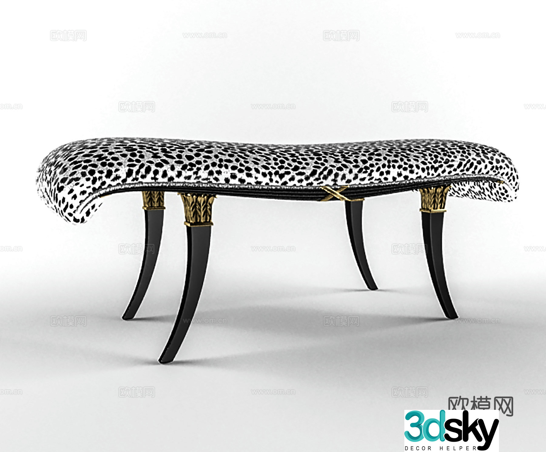 Shop stool sofa stool shoe change stool 3D model