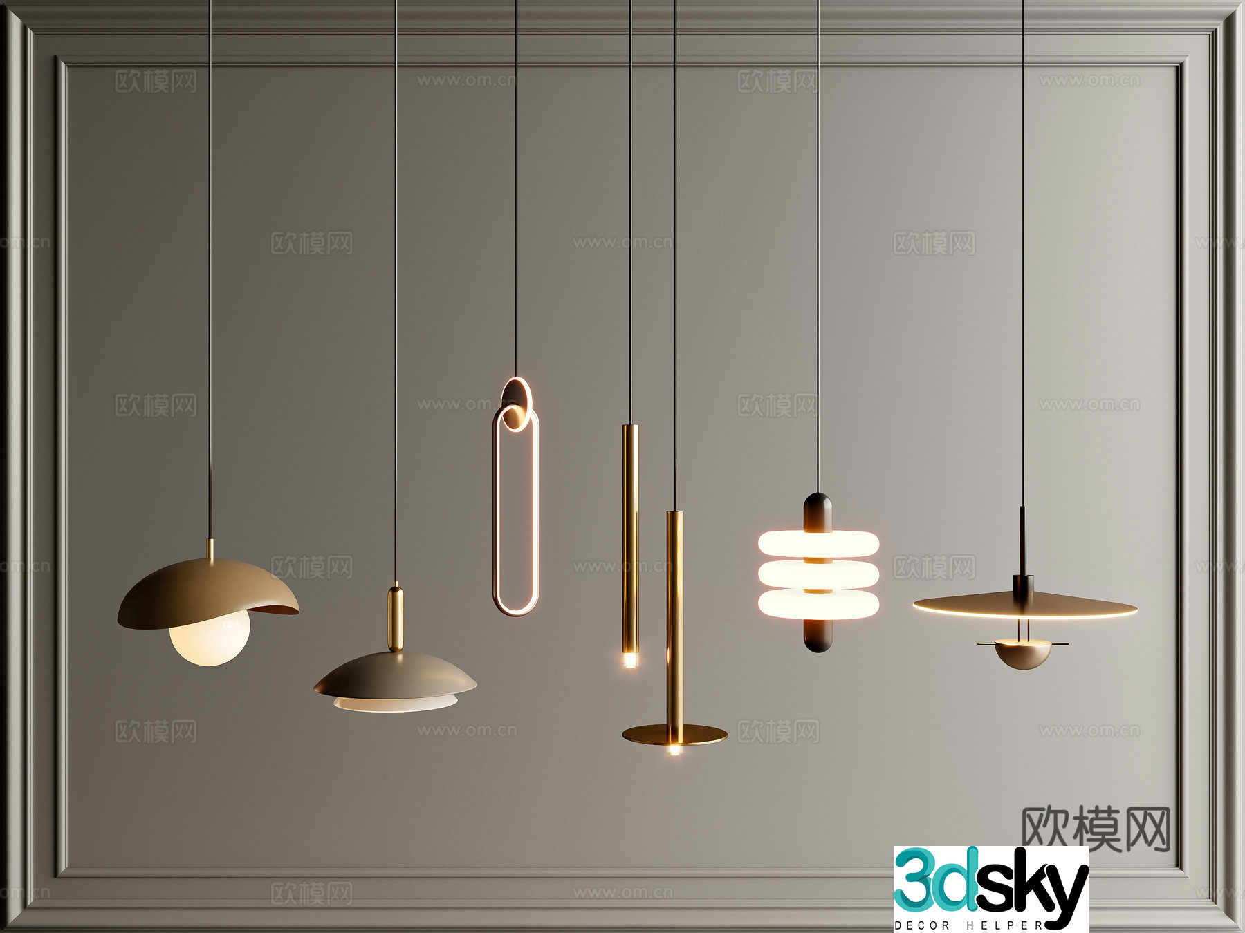 Modern chandelier 3d model